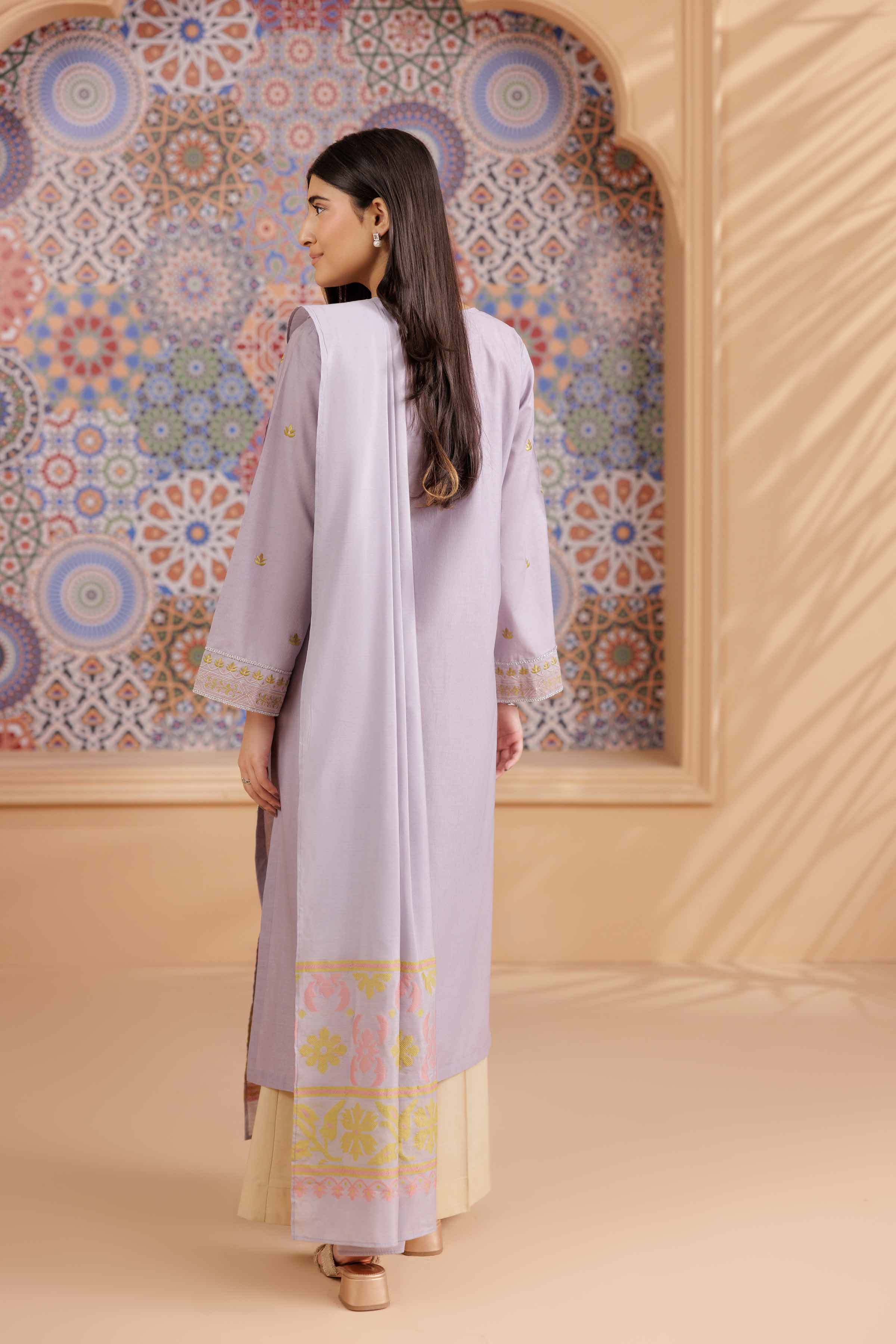 NishatUK - Purple Embroidered Cambric 2-piece ready to wear Dress