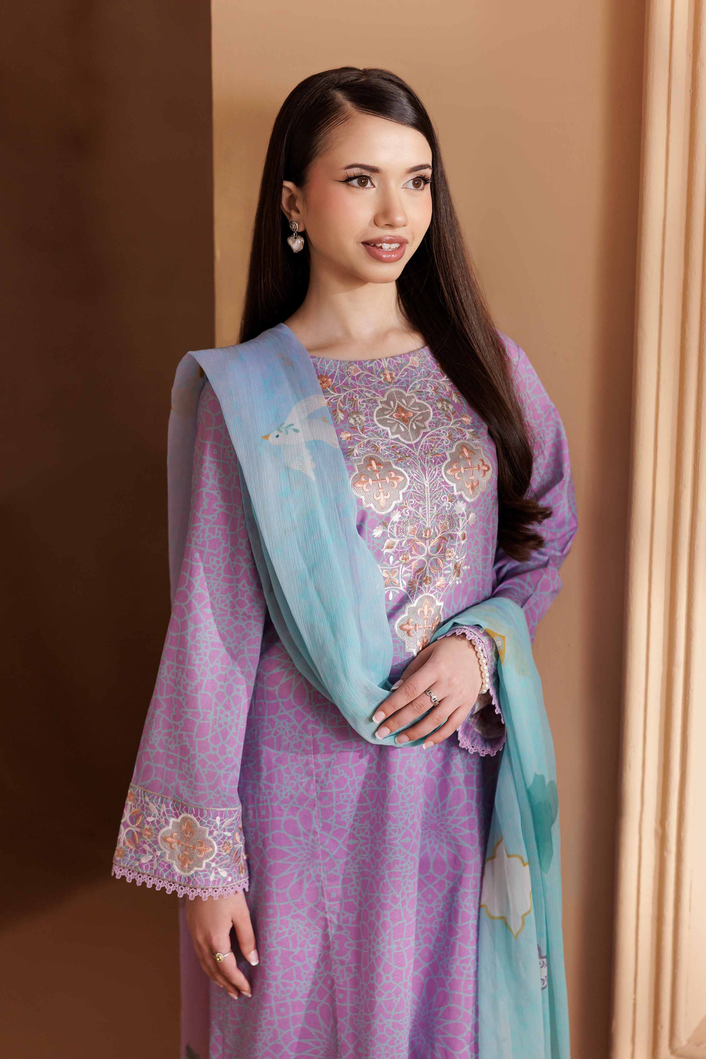 NishatUK - Purple Solids Lawn 3-piece ready to wear Suit
