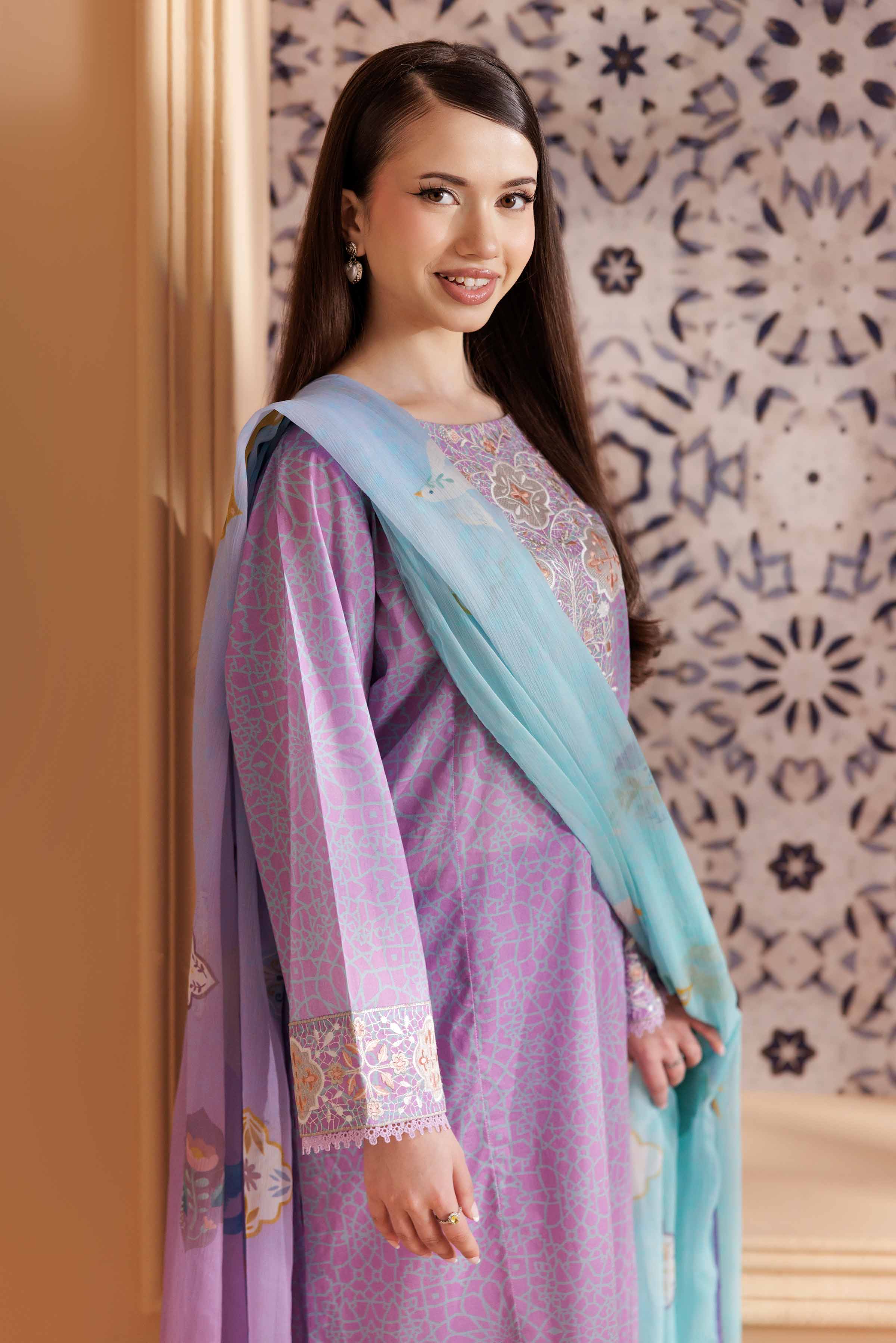 NishatUK - Purple Solids Lawn 3-piece ready to wear Suit