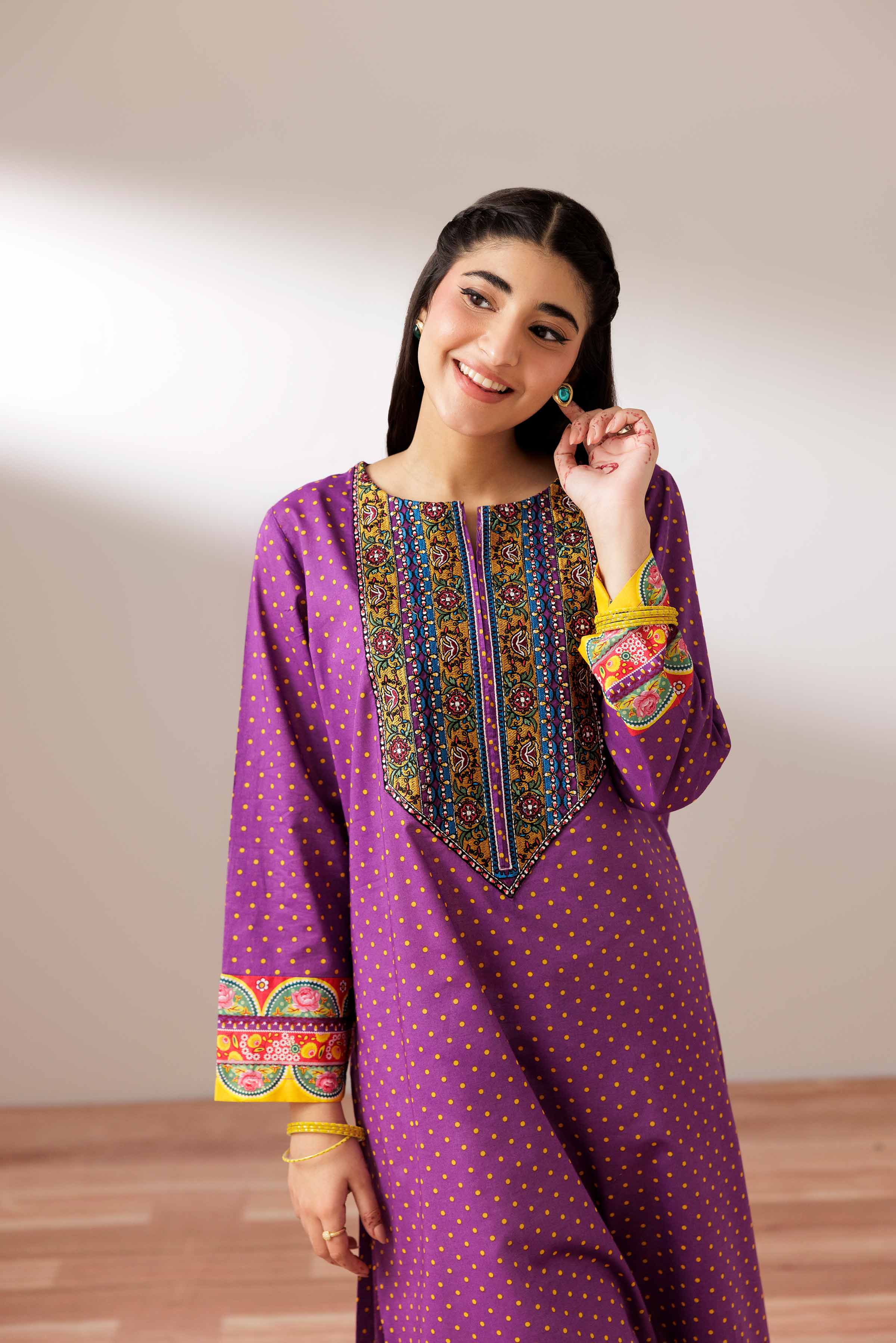 NishatUK - Purple Embroidered Lawn 1-piece ready to wear Shirt