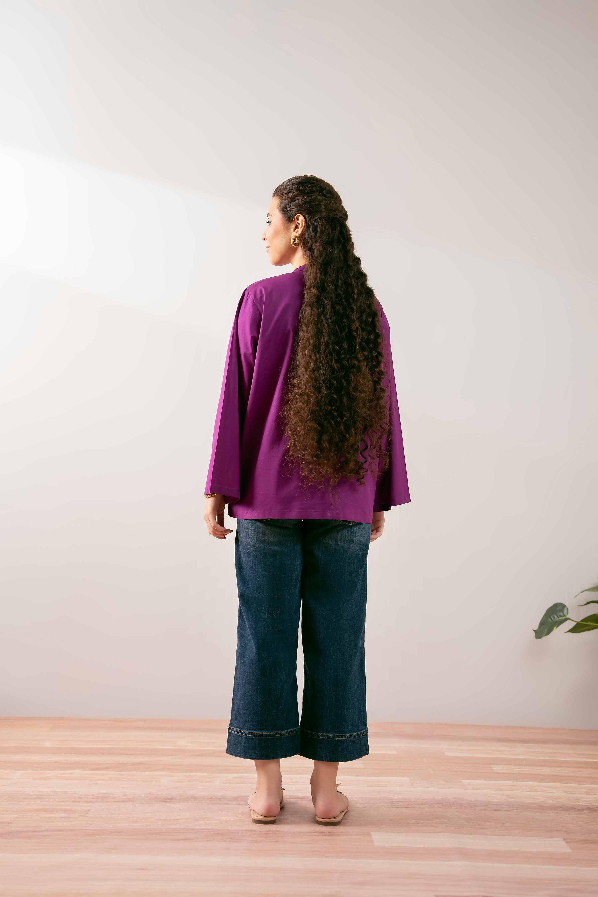 NishatUK - Purple Embroidered Cambric 1-piece ready to wear Tunic