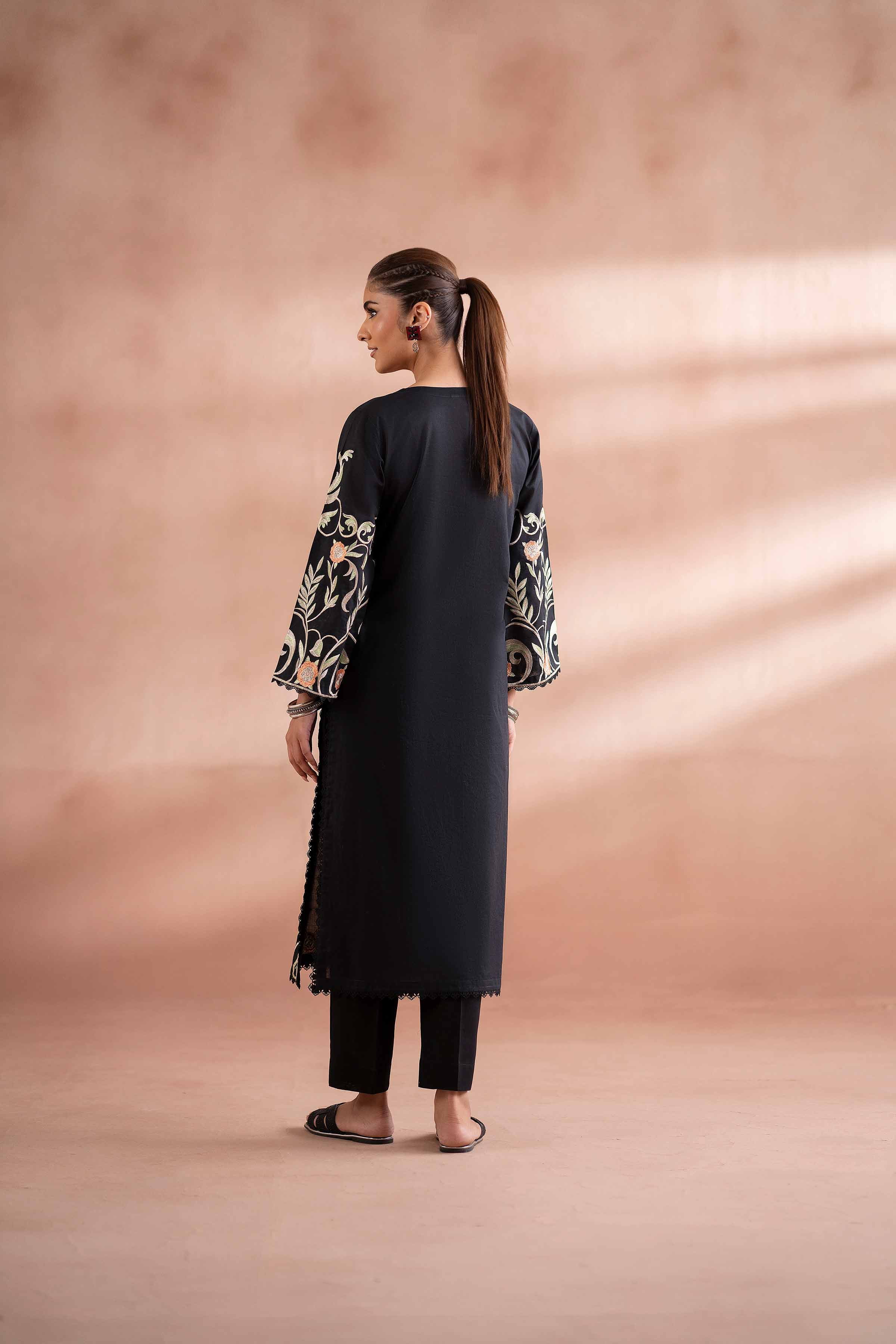 NishatUK - Black Embroidered Yarn Dyed 2-piece ready to wear Dress