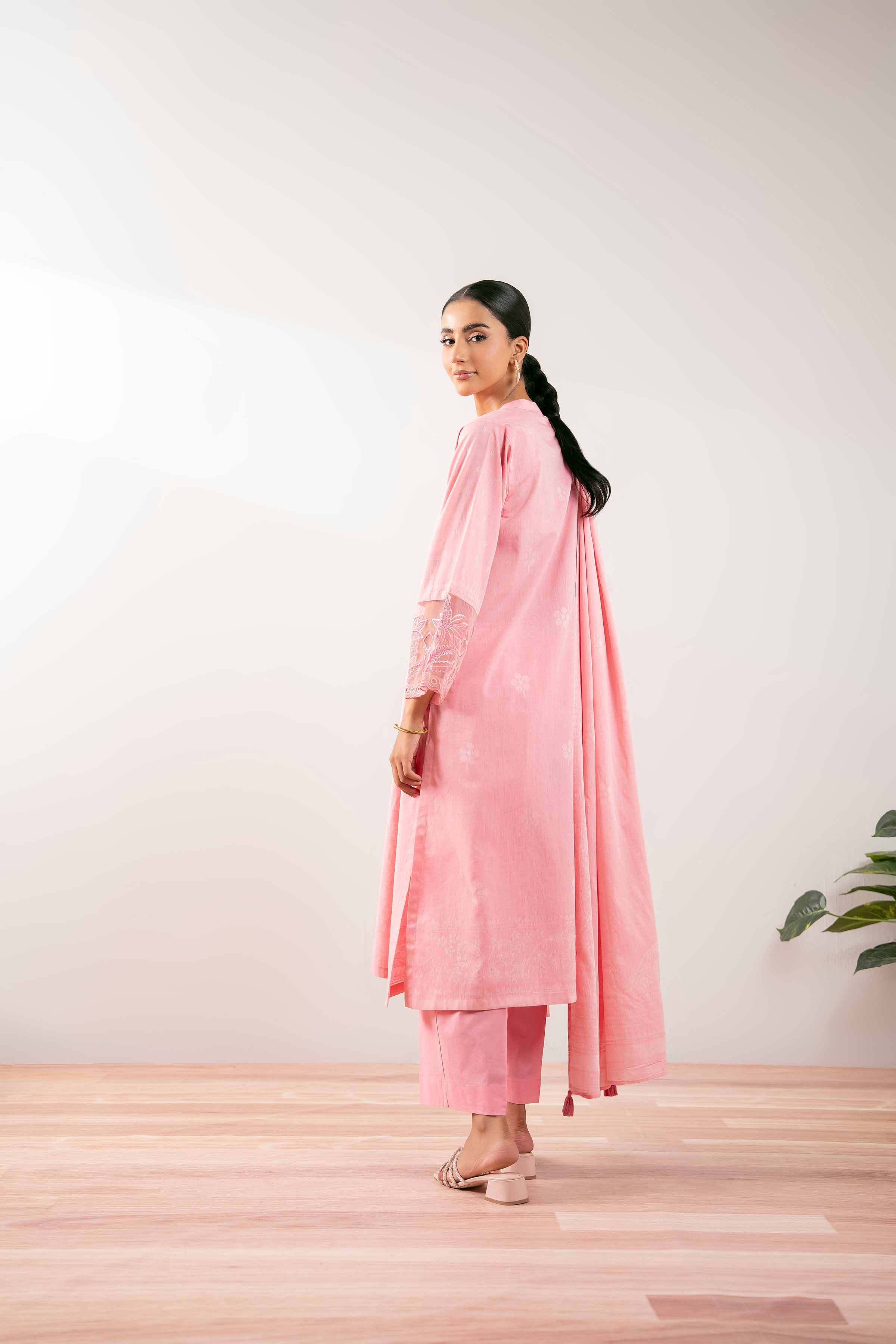 NishatUK - Pink Embroidered Jacquard 3-piece ready to wear Suit