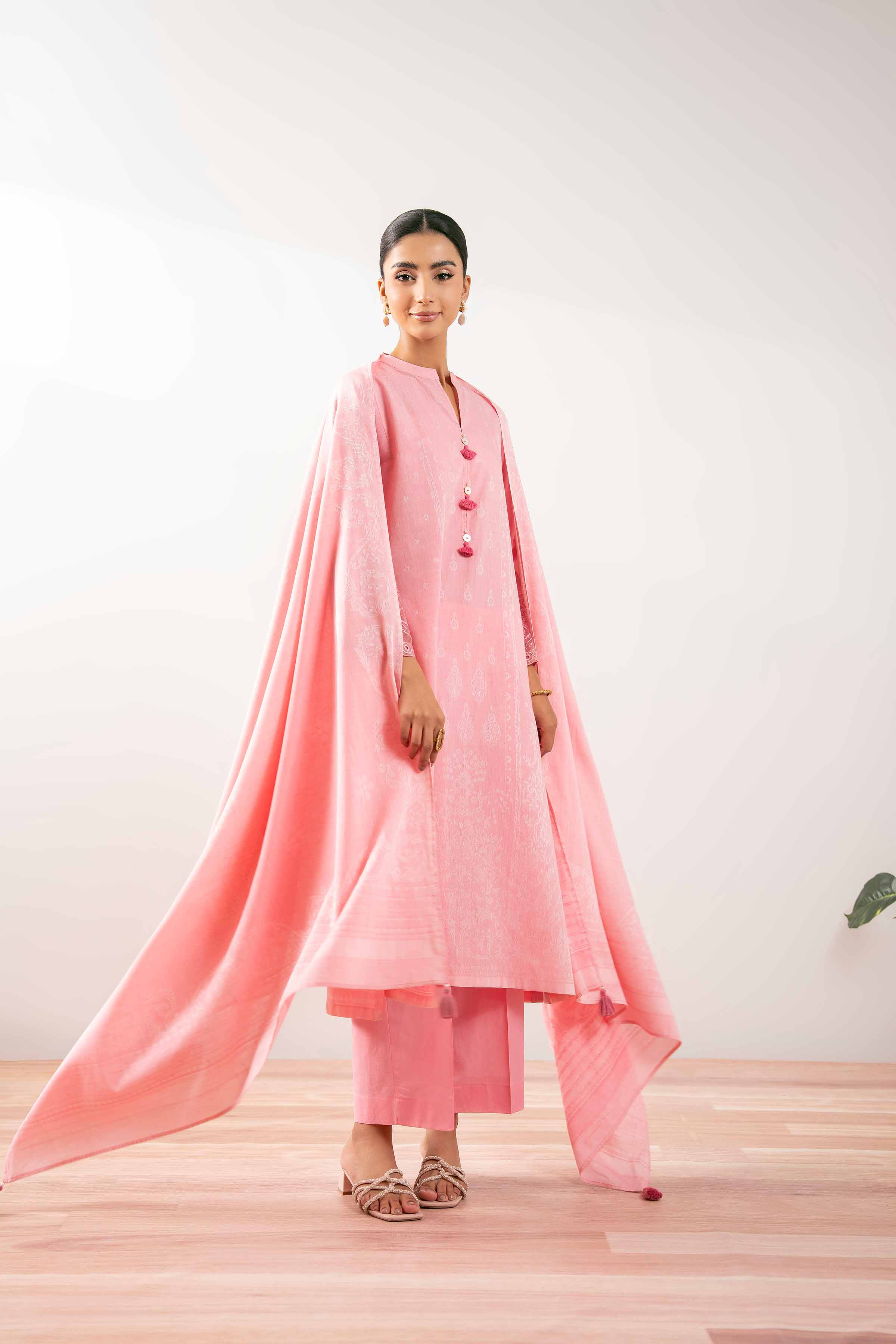 NishatUK - Pink Embroidered Jacquard 3-piece ready to wear Suit