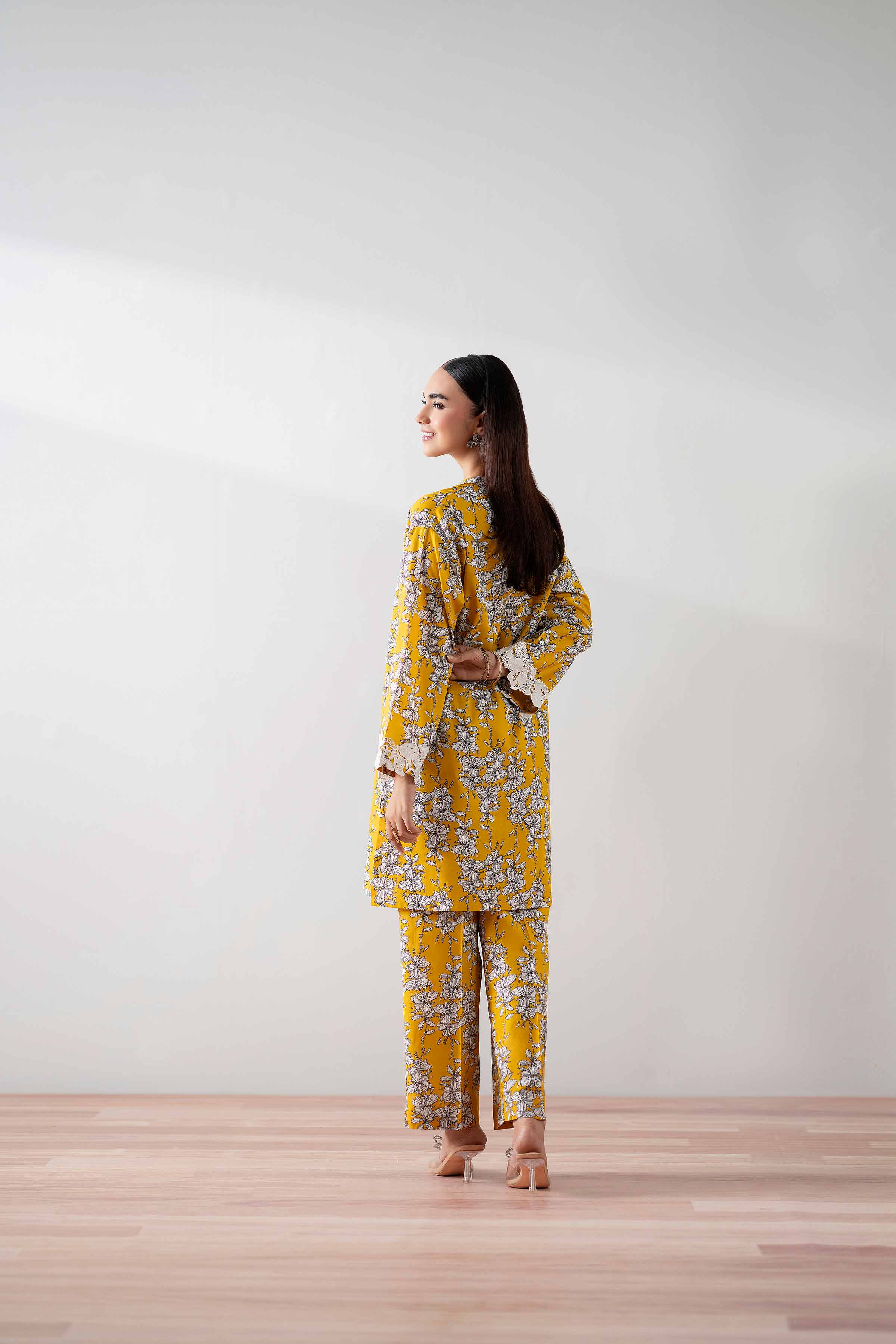 NishatUK - Mustard Printed Cambric 2-piece ready to wear Dress