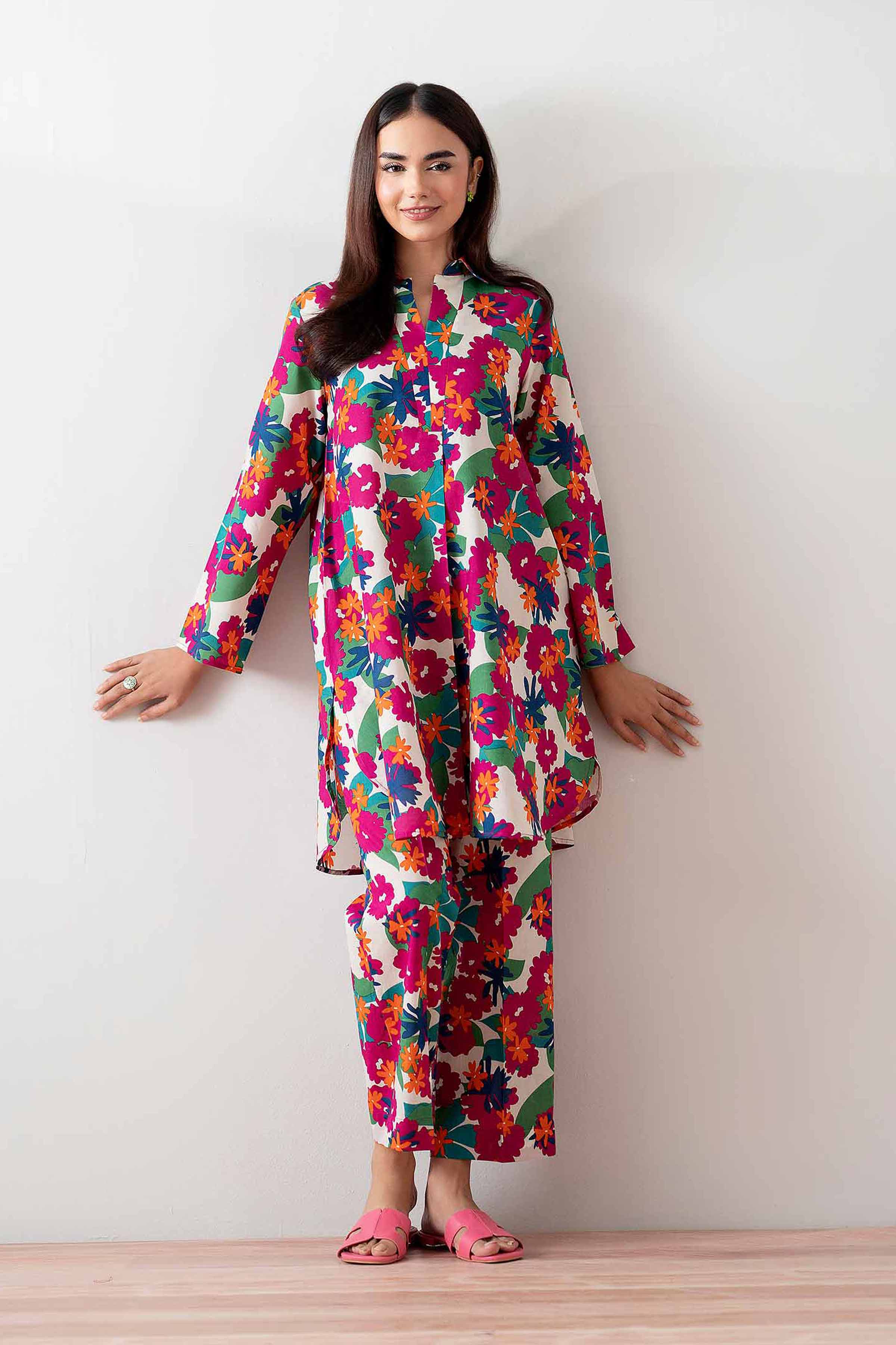 NishatUK - Multi Printed Cambric 2-piece ready to wear Dress