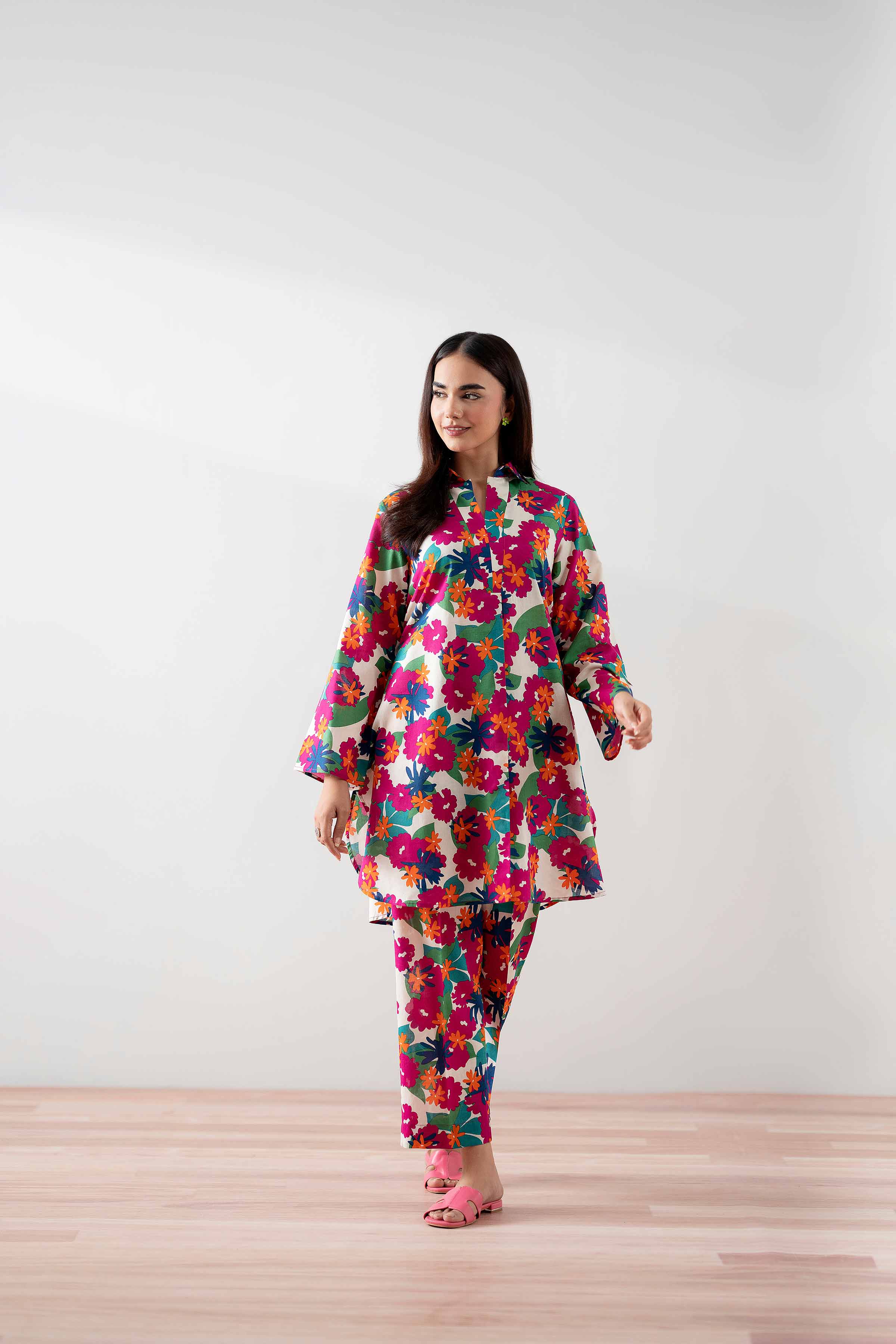 NishatUK - Multi Printed Cambric 2-piece ready to wear Dress