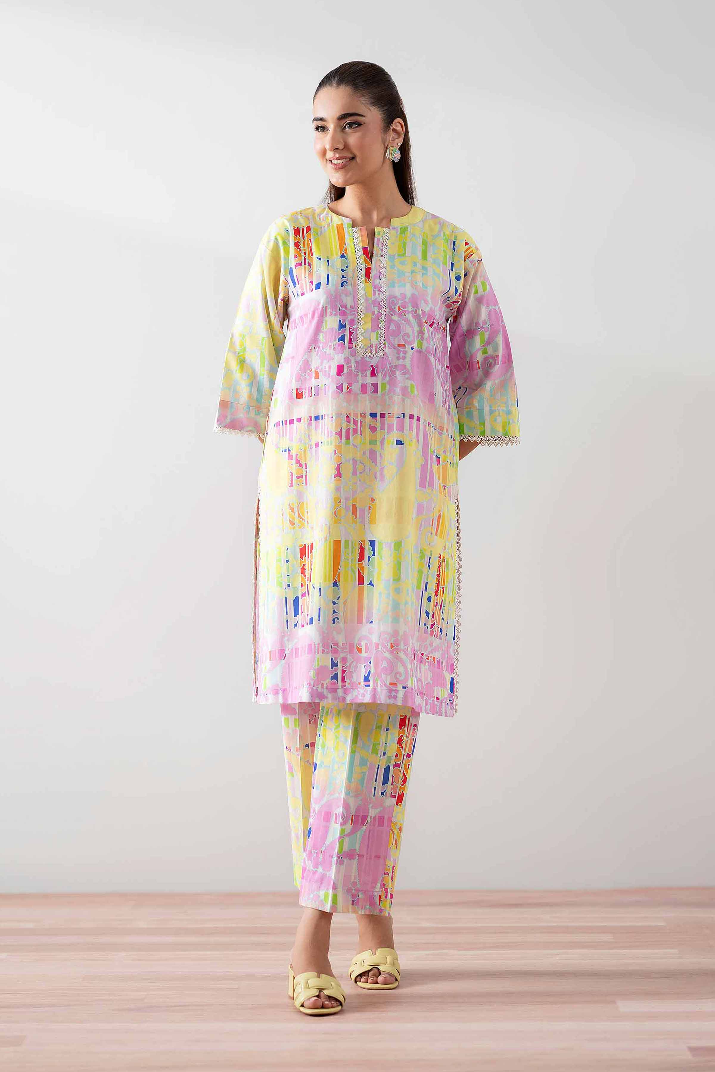 NishatUK - Multi Printed Cambric 2-piece ready to wear Dress