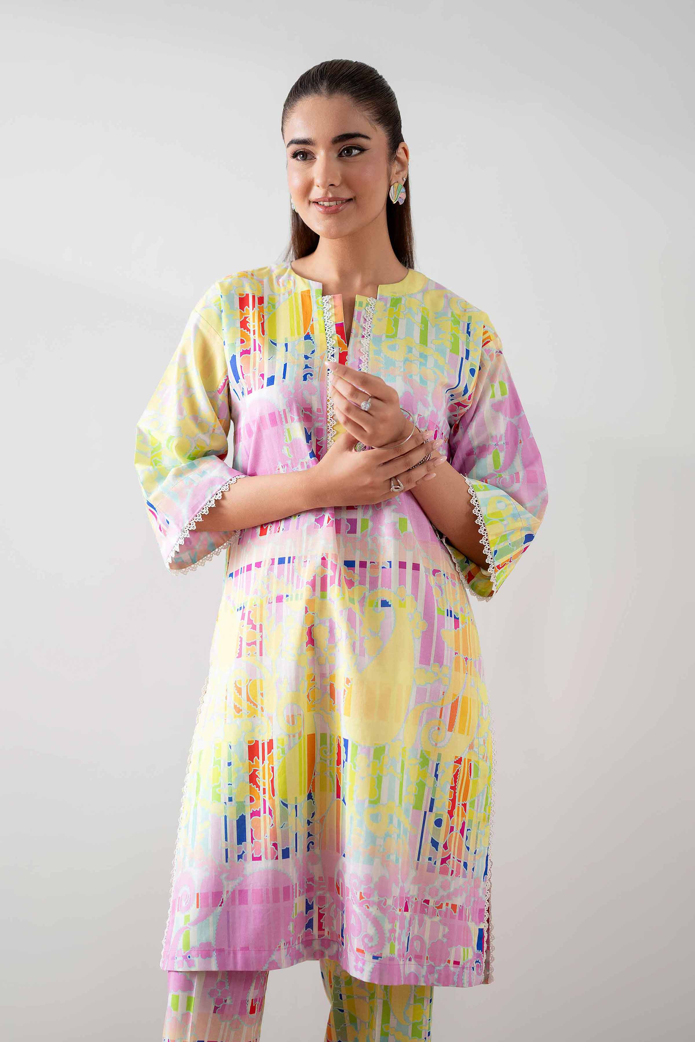 NishatUK - Multi Printed Cambric 2-piece ready to wear Dress