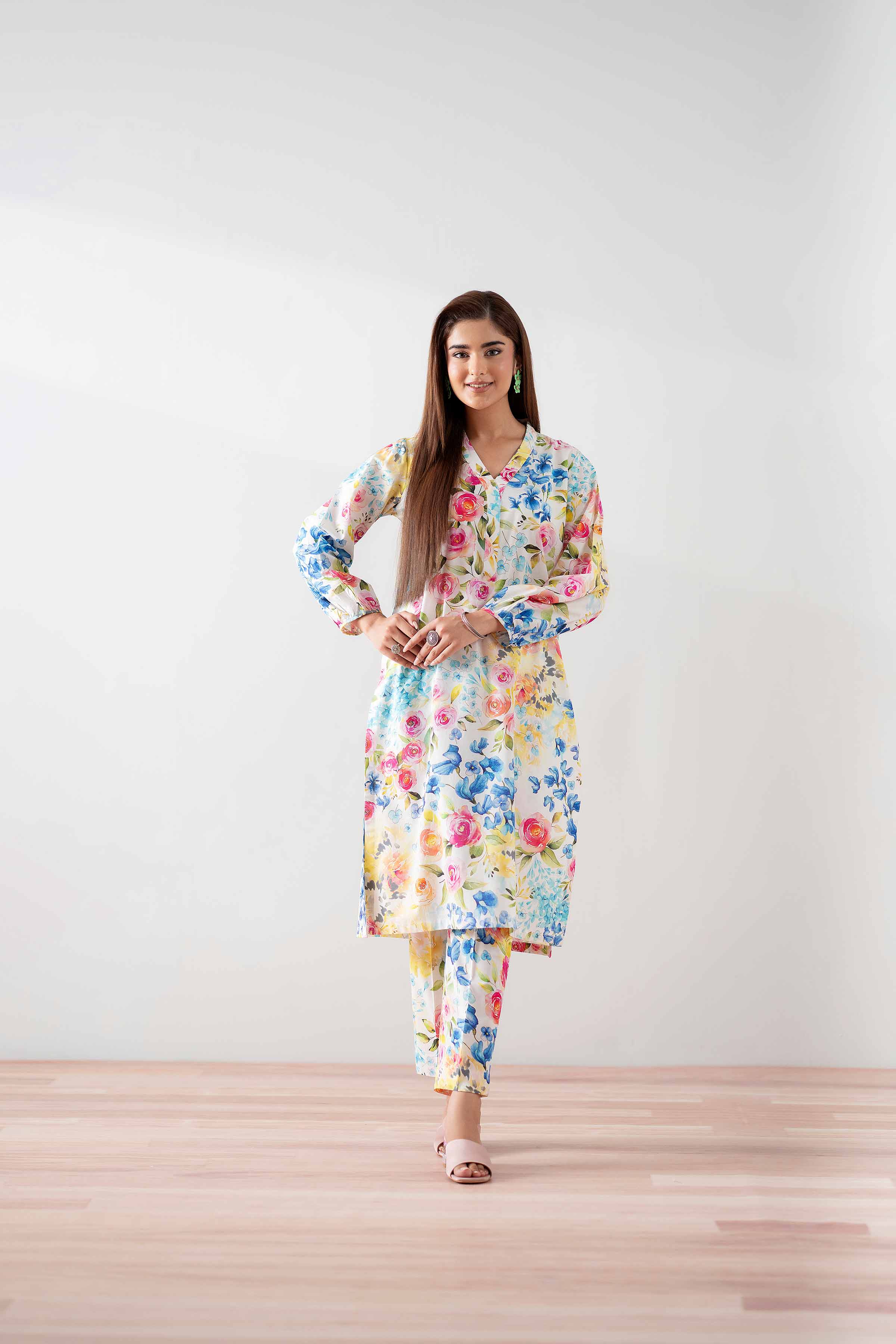NishatUK - Multi Printed Cambric 2-piece ready to wear Dress