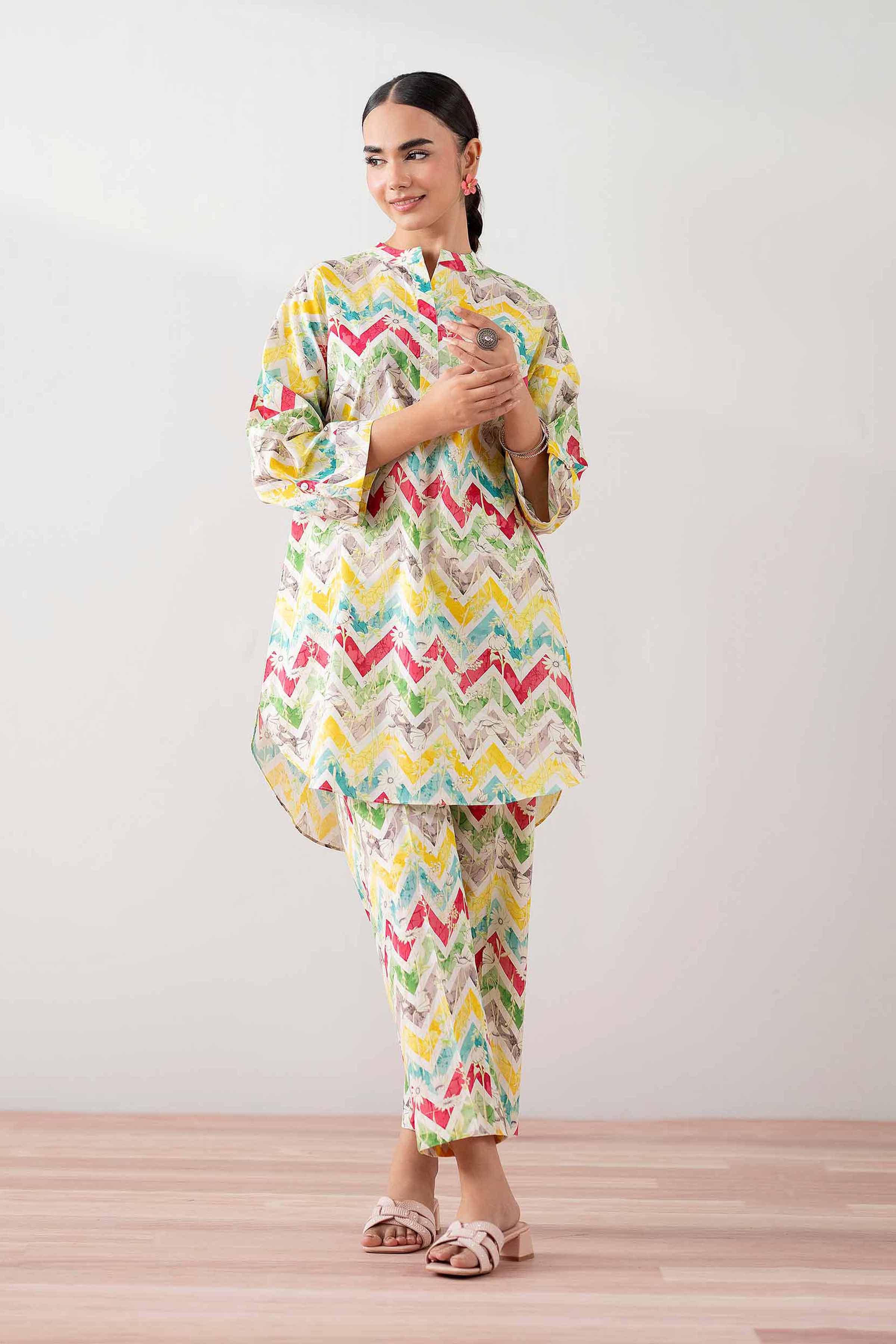 NishatUK - Multi Printed Cambric 2-piece ready to wear Dress