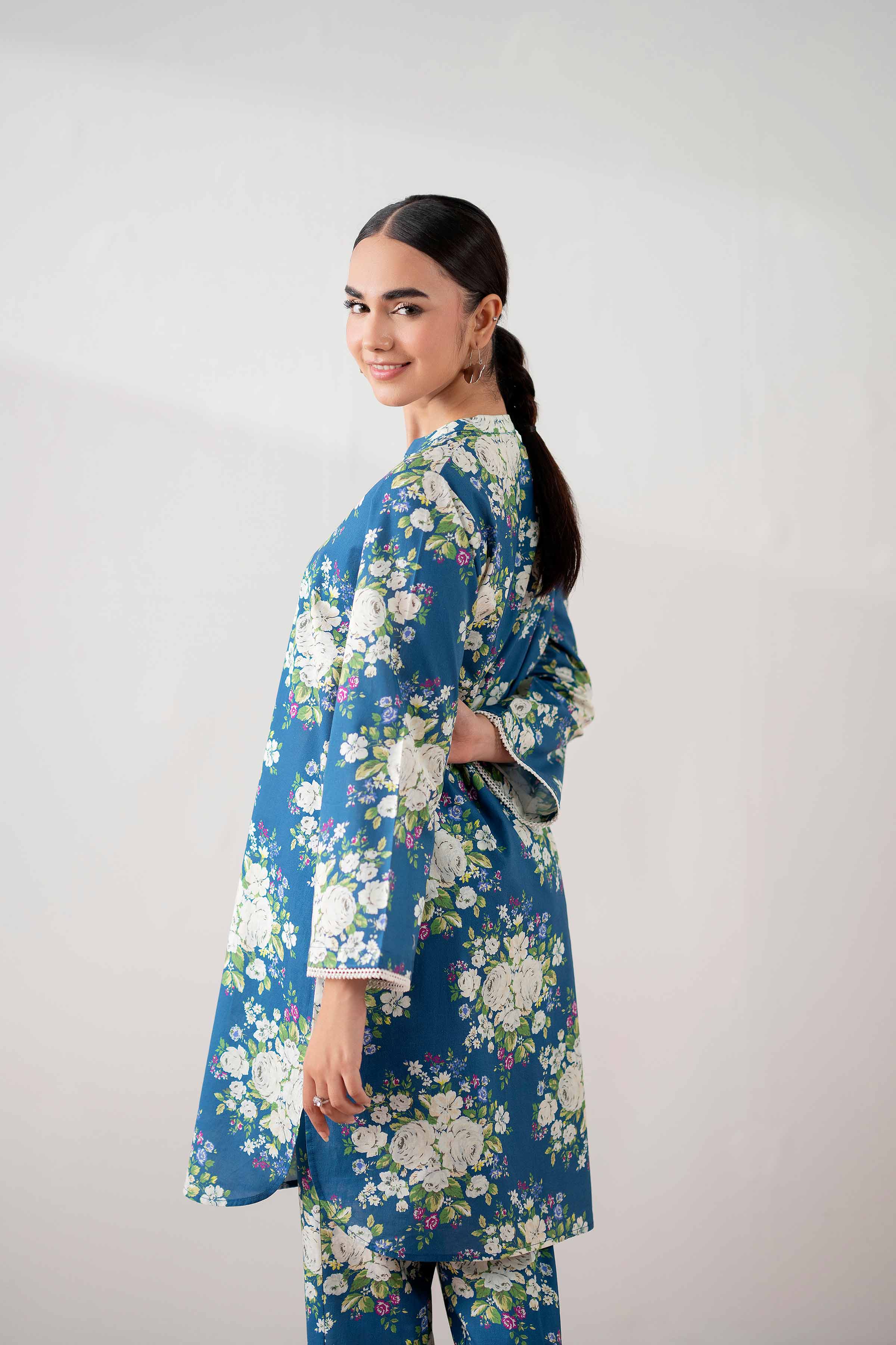 NishatUK - Blue Printed Cambric 2-piece ready to wear Dress