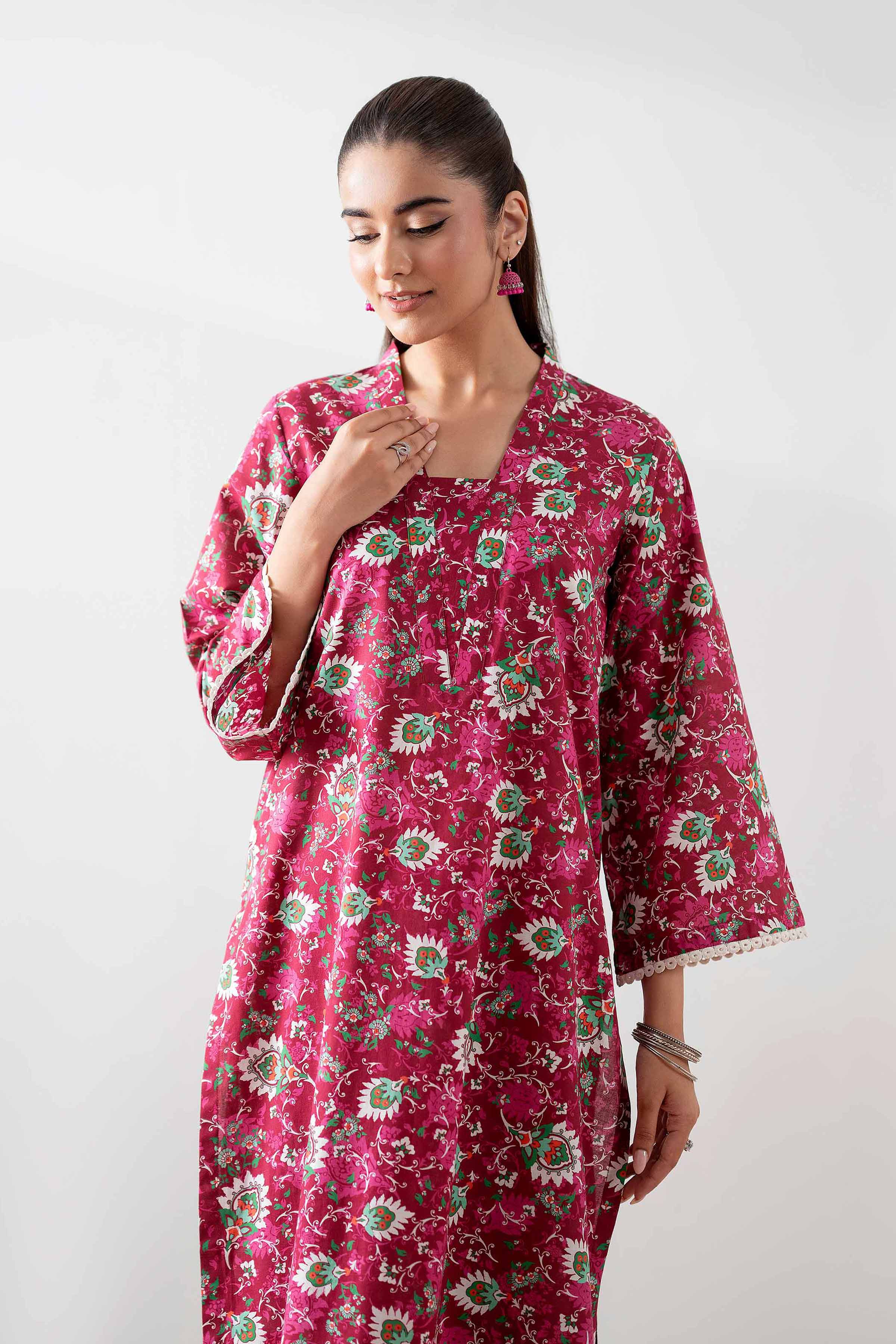 NishatUK - Pink Printed Cambric 2-piece ready to wear Dress
