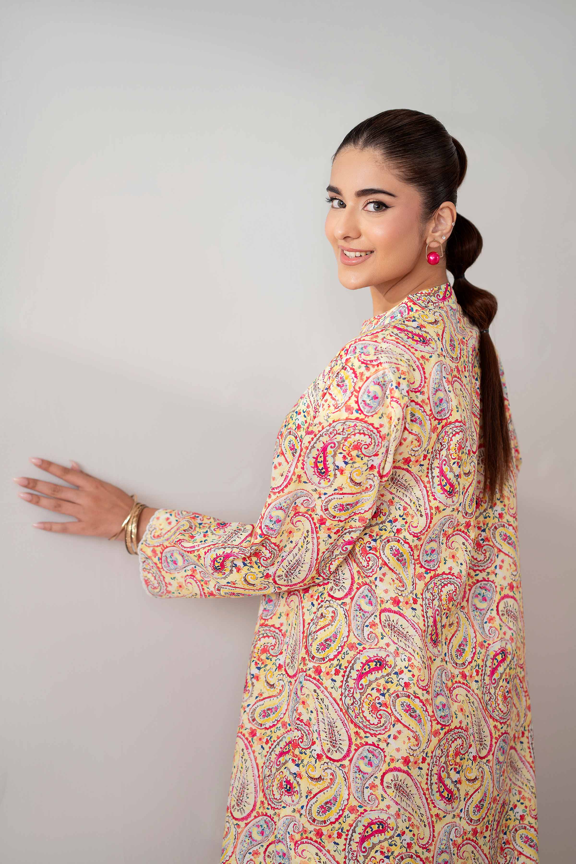 NishatUK - Yellow Printed Cambric 2-piece ready to wear Dress