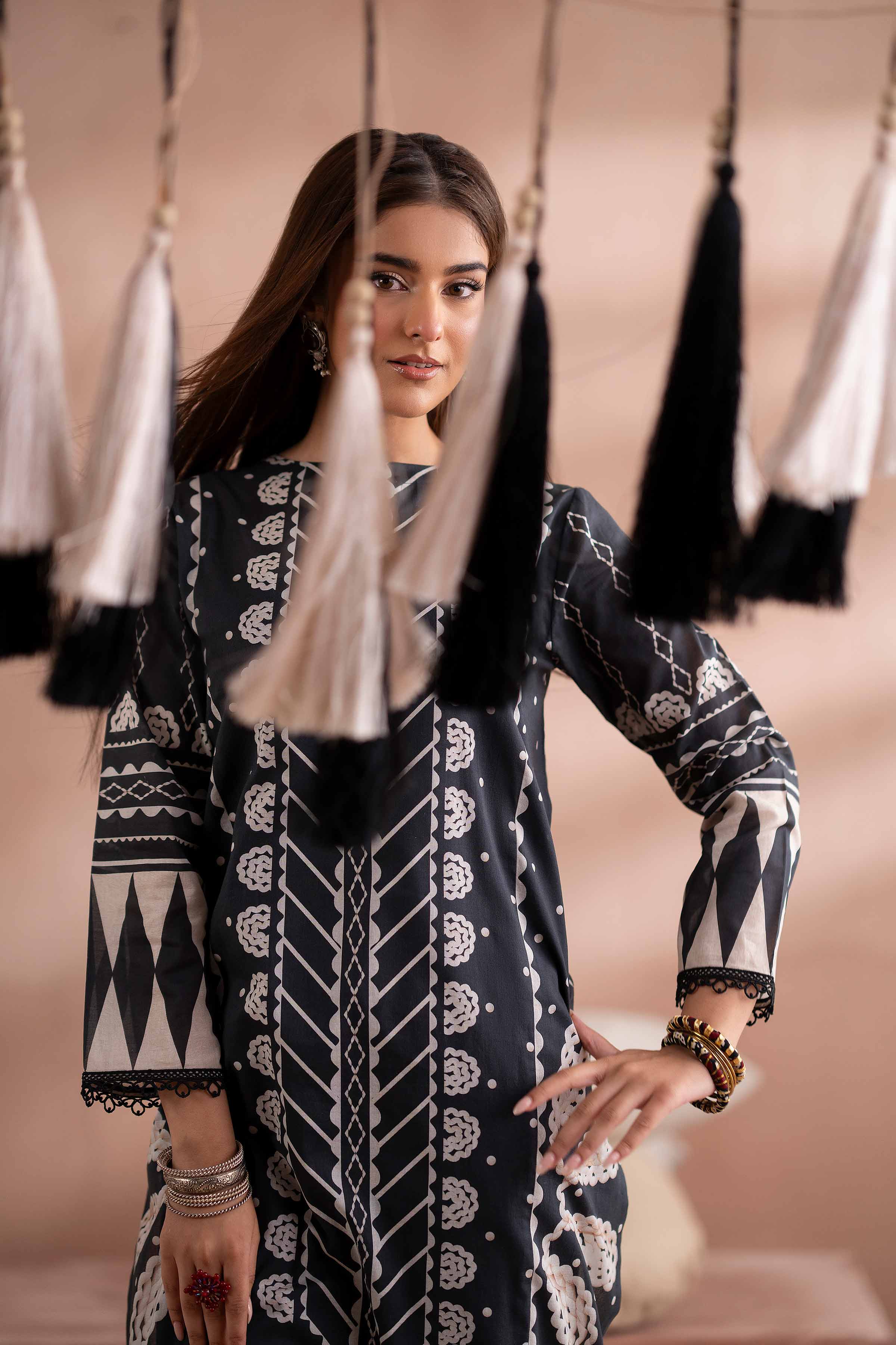 NishatUK - Black Printed Cambric 1-piece ready to wear Shirt