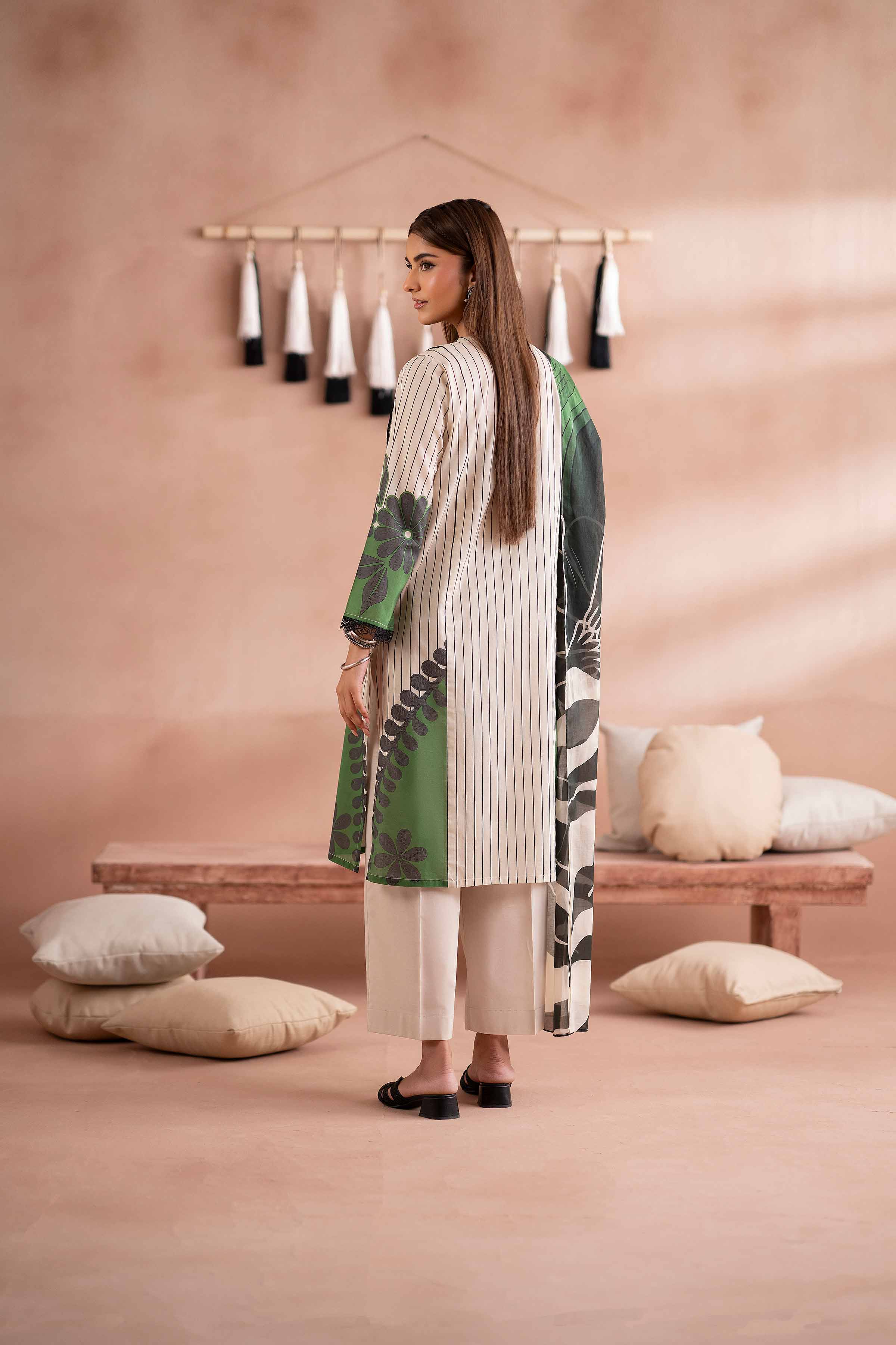 NishatUK - Beige Printed Lawn 3-piece ready to wear Suit