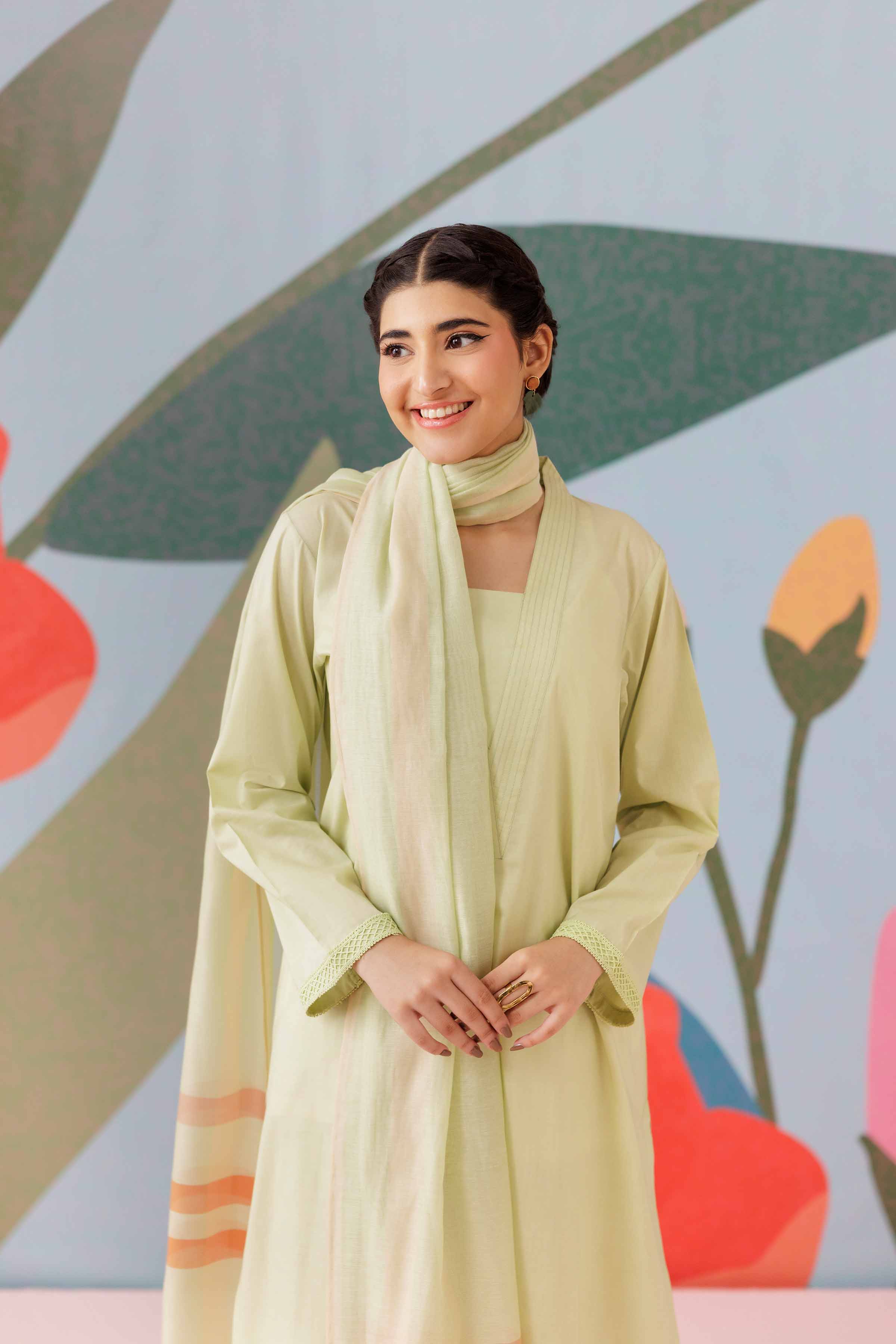 NishatUK - Pistachio Embroidered Cambric 3-piece ready to wear Suit