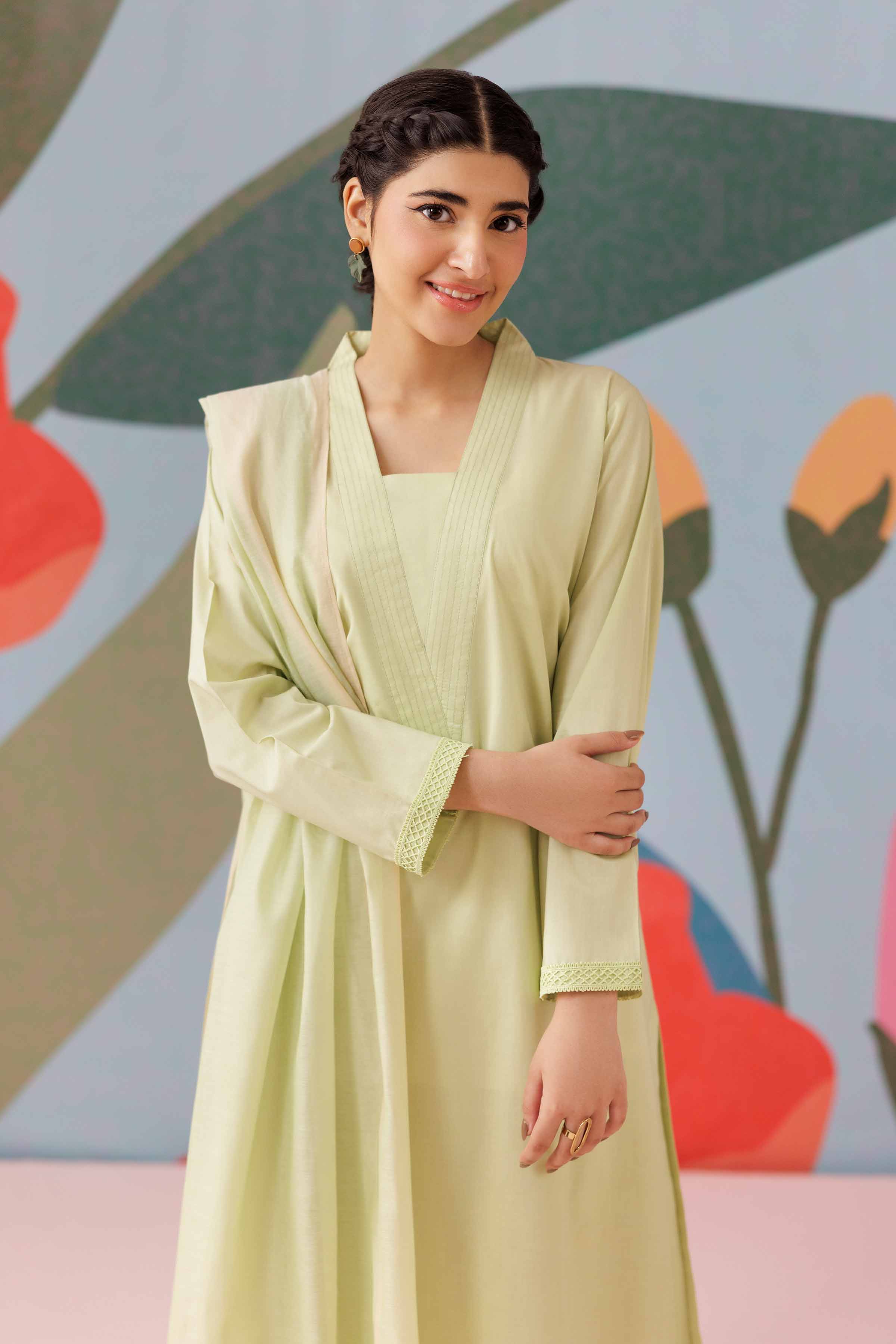 NishatUK - Pistachio Embroidered Cambric 3-piece ready to wear Suit