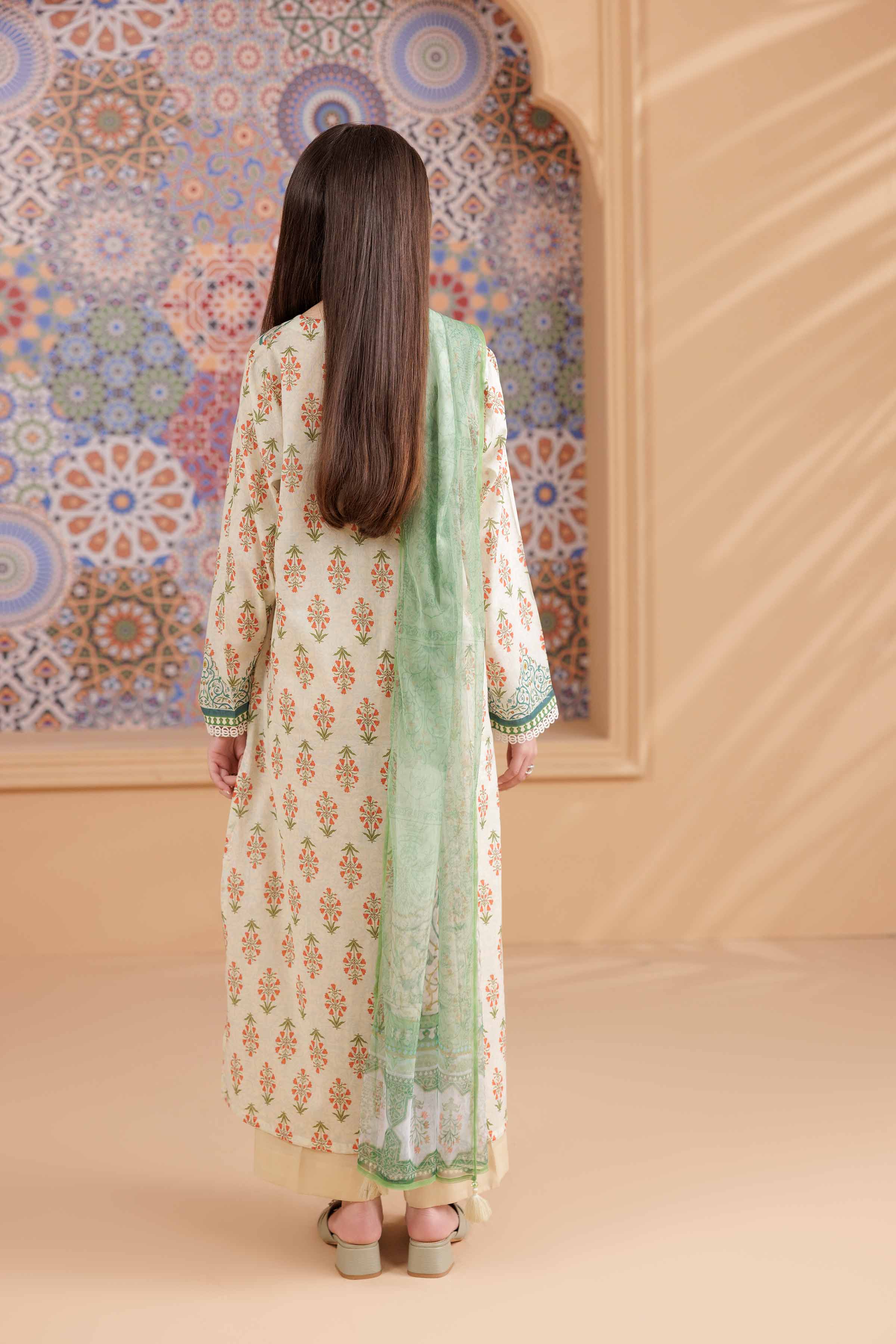 NishatUK - Beige Printed Cambric 3-piece ready to wear Suit