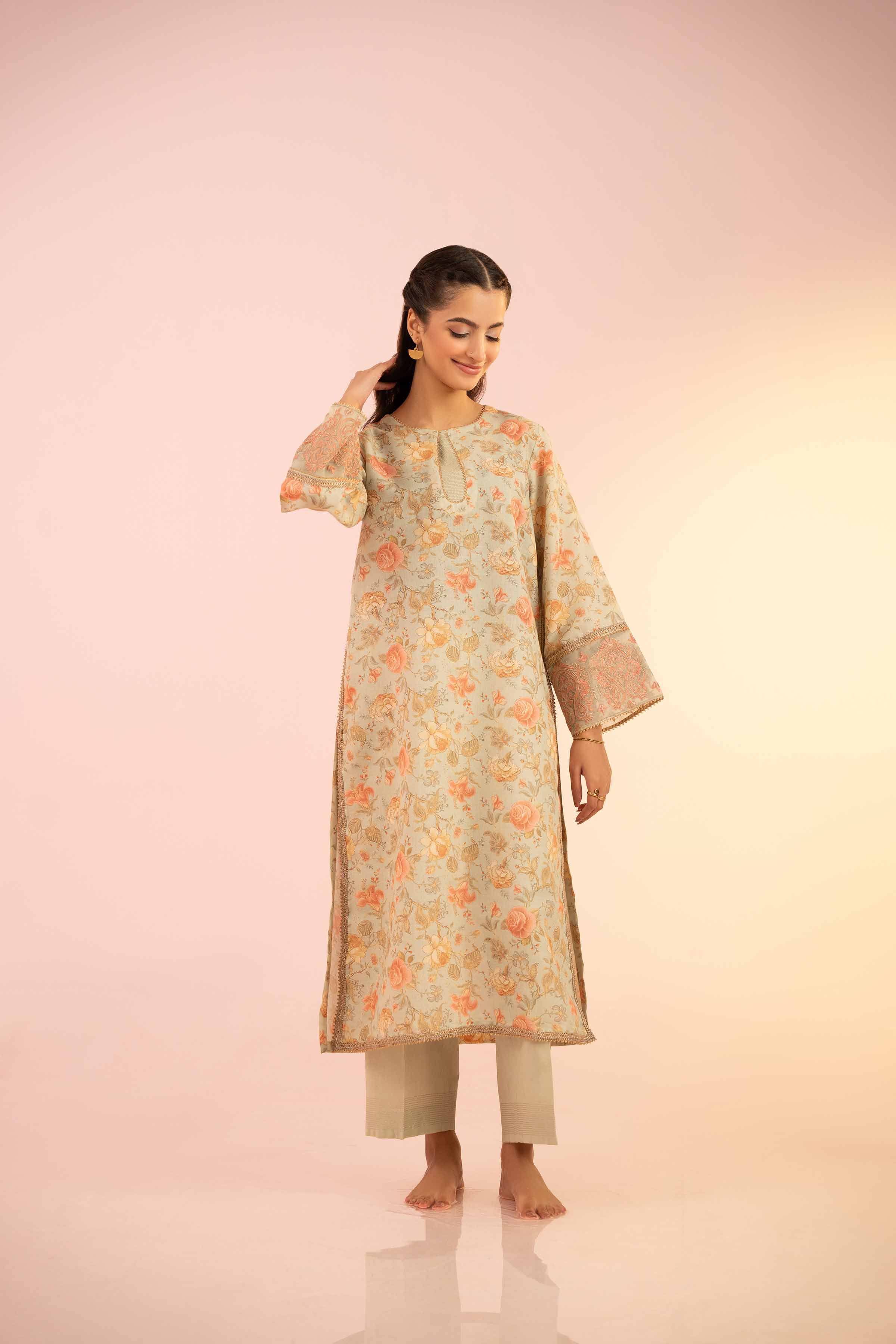 NishatUK - Sage Embroidered Lawn 2-piece ready to wear Dress