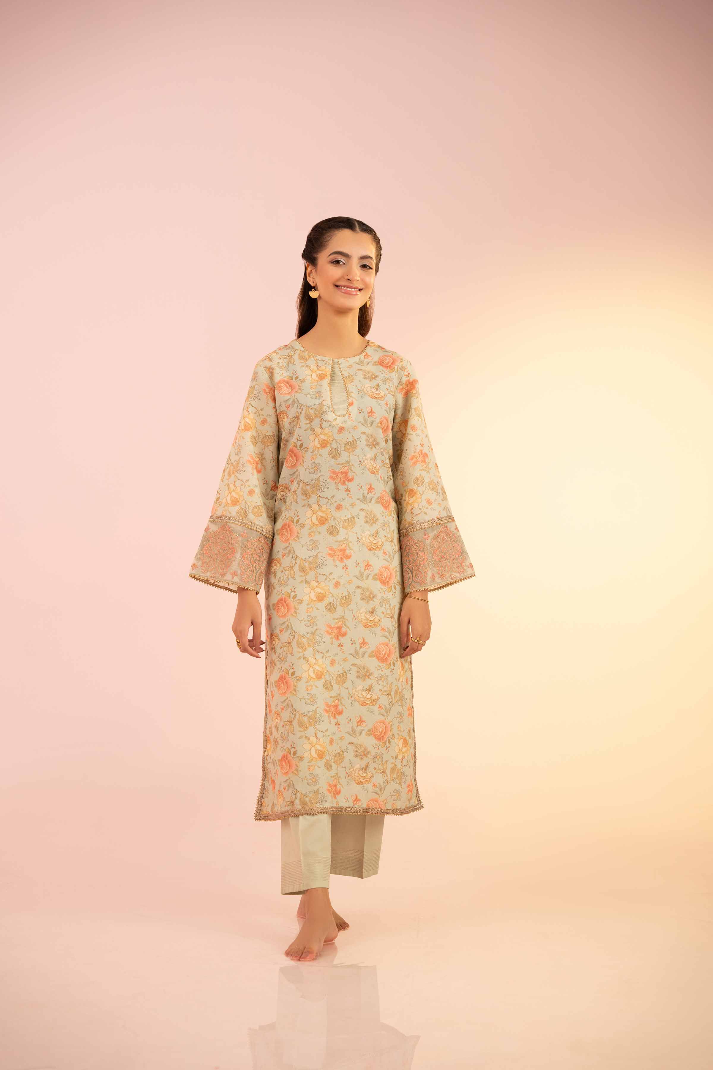 NishatUK - Sage Embroidered Lawn 2-piece ready to wear Dress