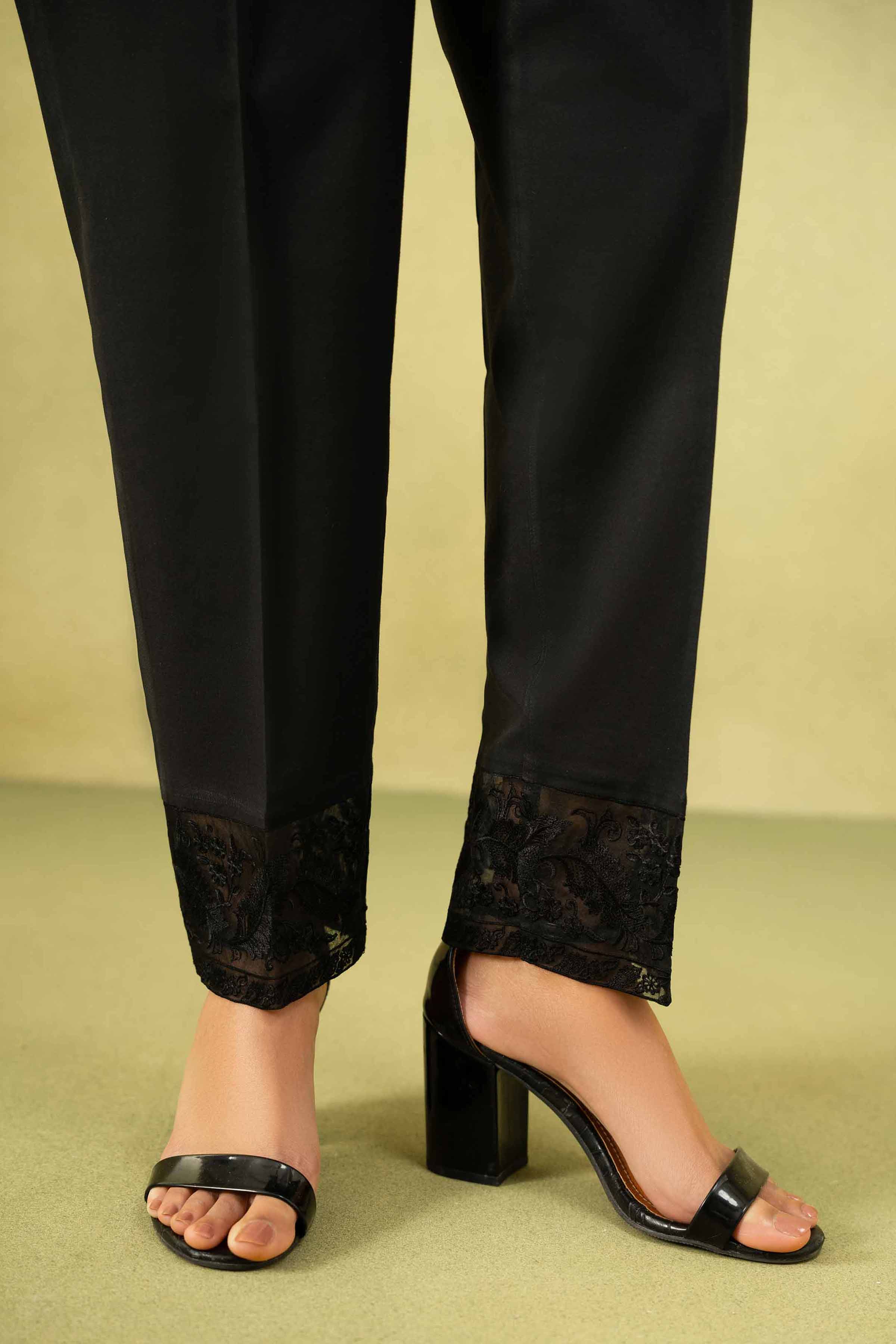 NishatUK - Black Embroidered Cambric 1-piece ready to wear Trouser