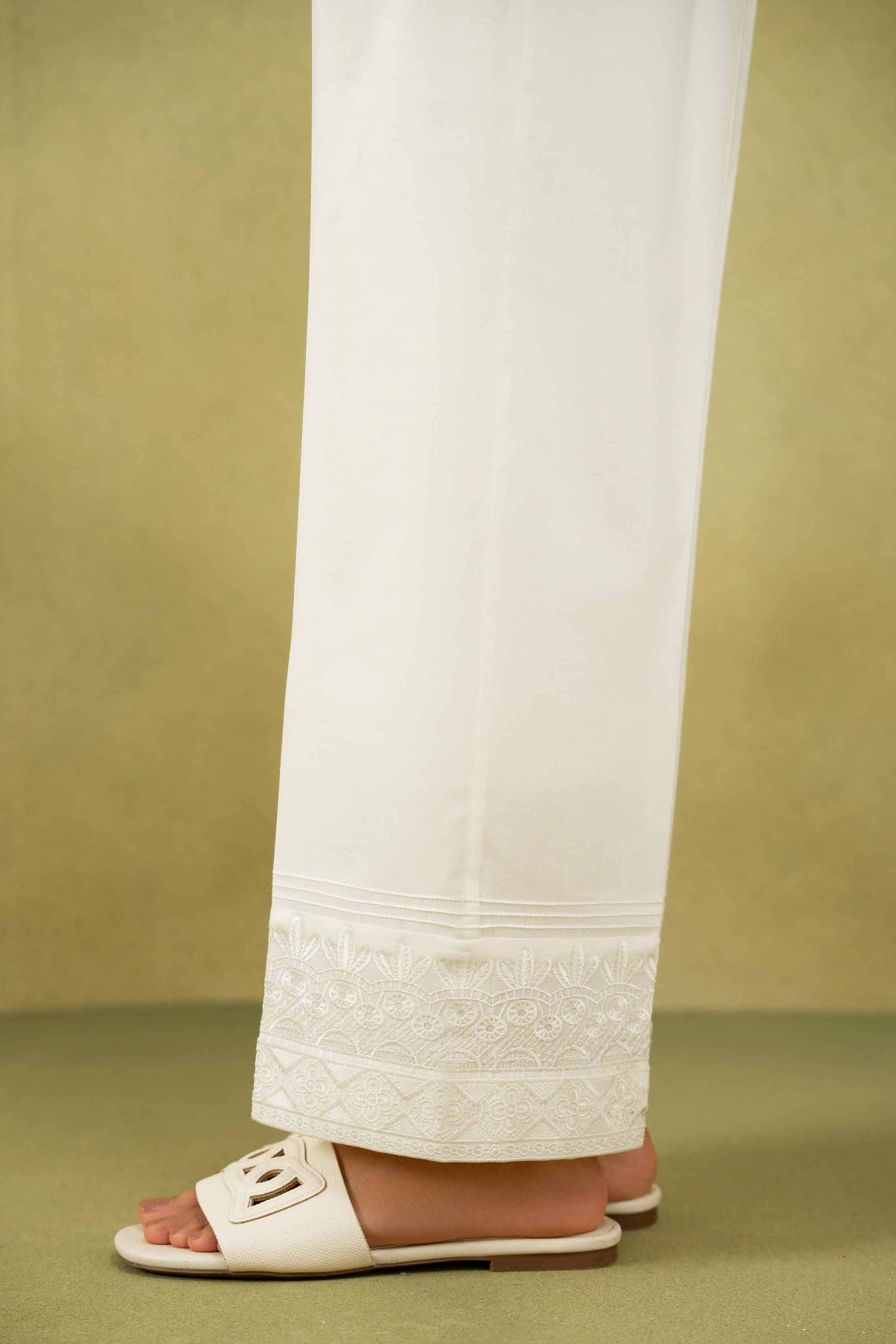 NishatUK - White Embroidered Cambric 1-piece ready to wear Trouser
