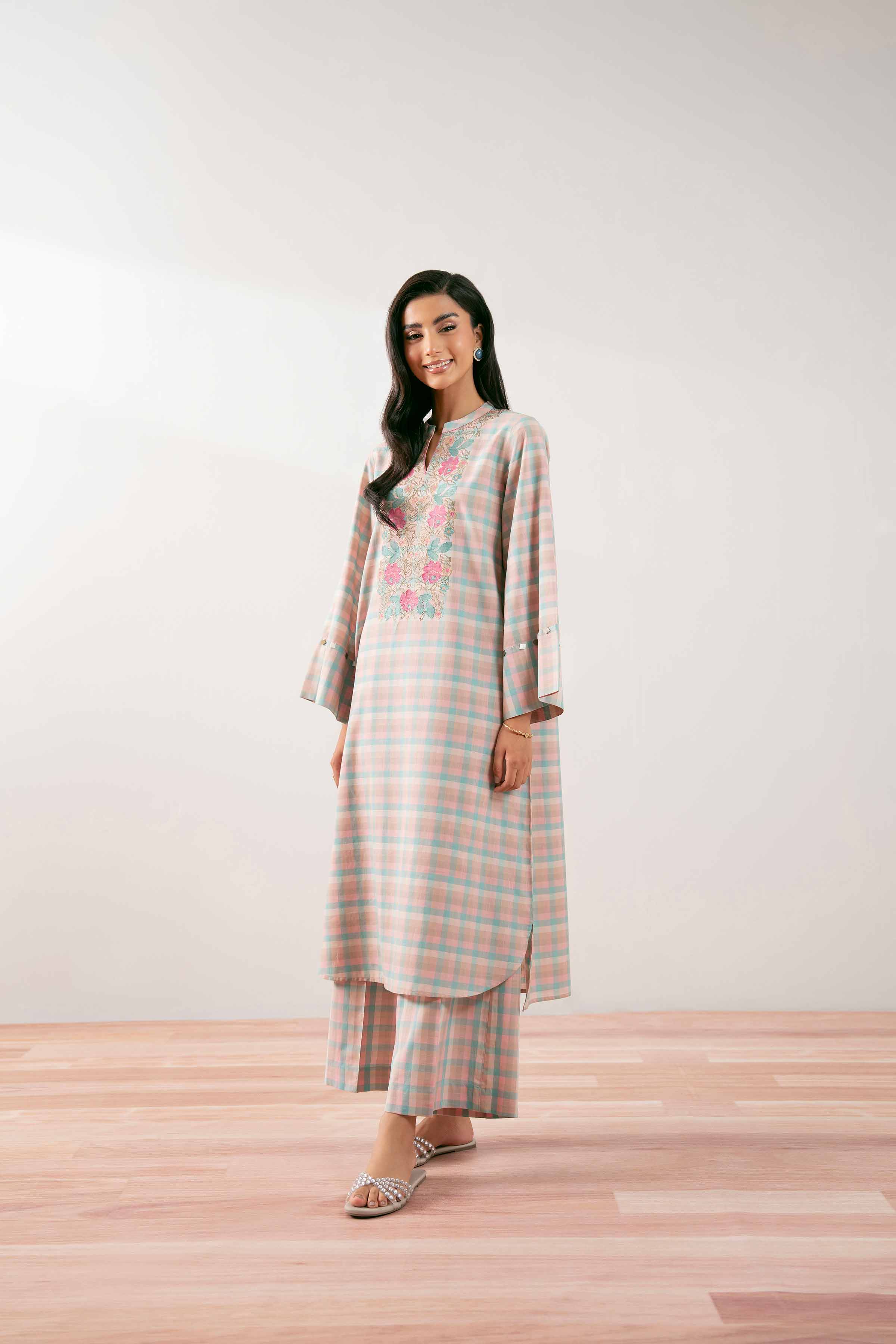 NishatUK - Multi Embroidered Yarn Dyed 2-piece ready to wear Dress