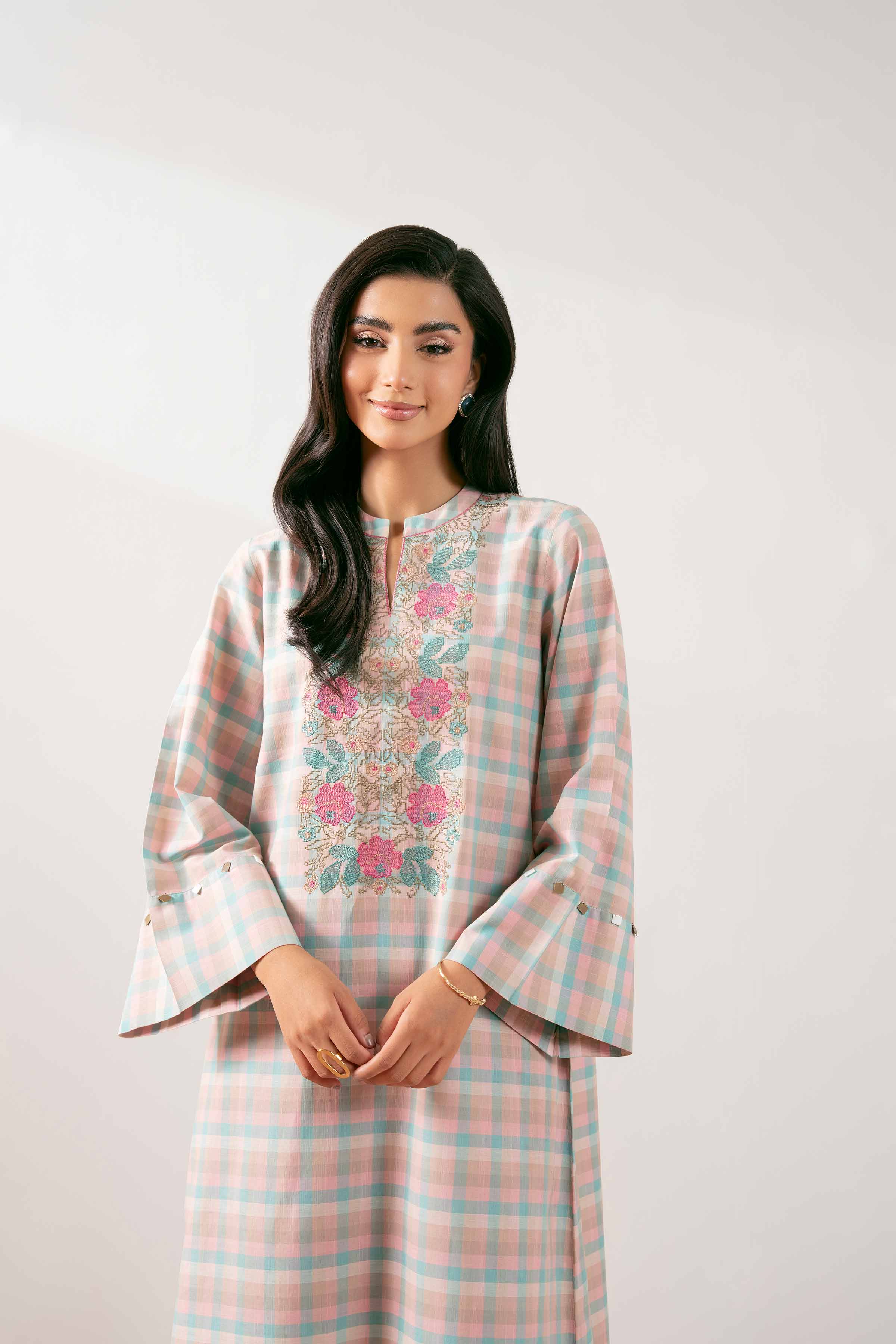 NishatUK - Multi Embroidered Yarn Dyed 2-piece ready to wear Dress