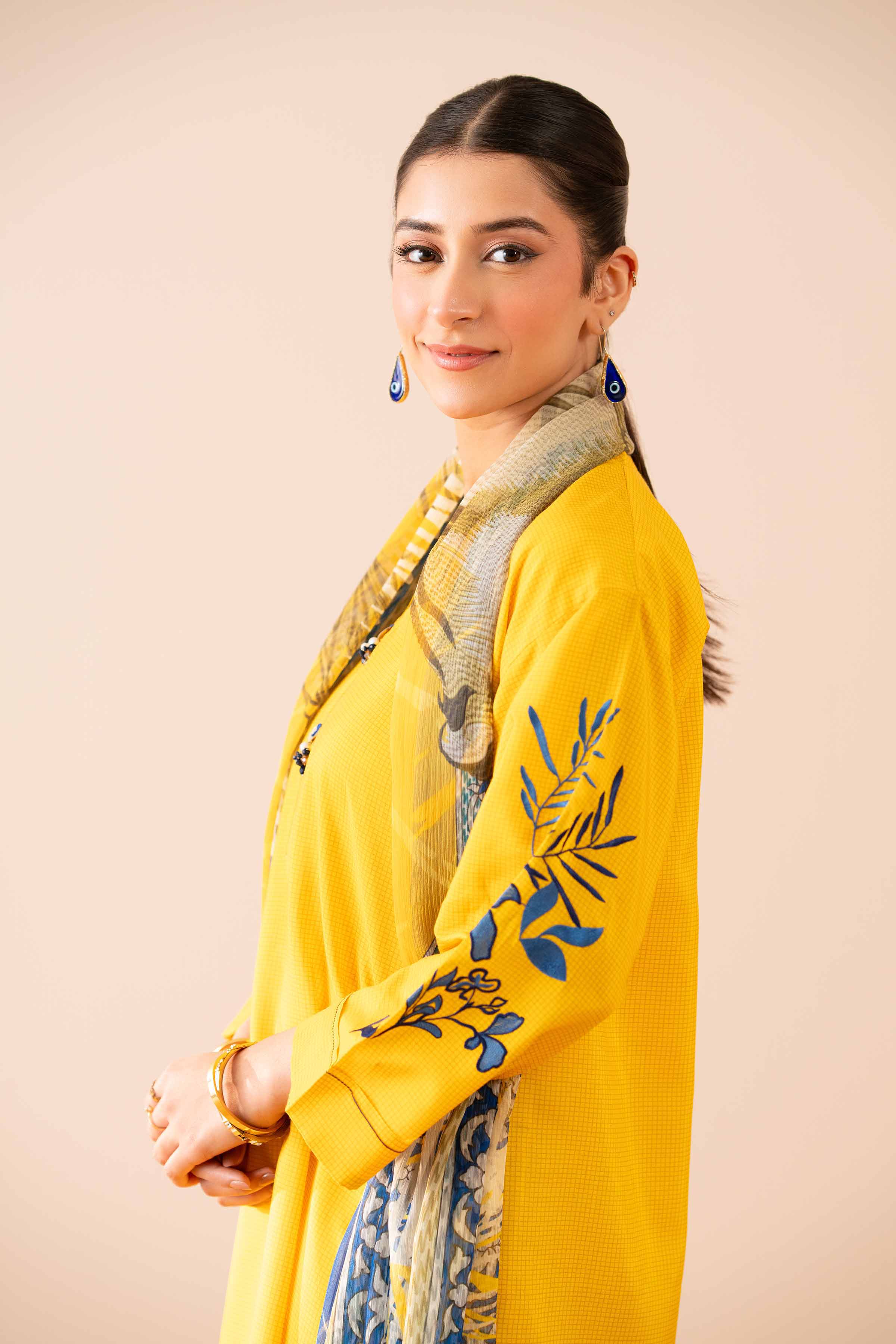NishatUK - Yellow Embroidered Lawn 2-piece ready to wear Dress
