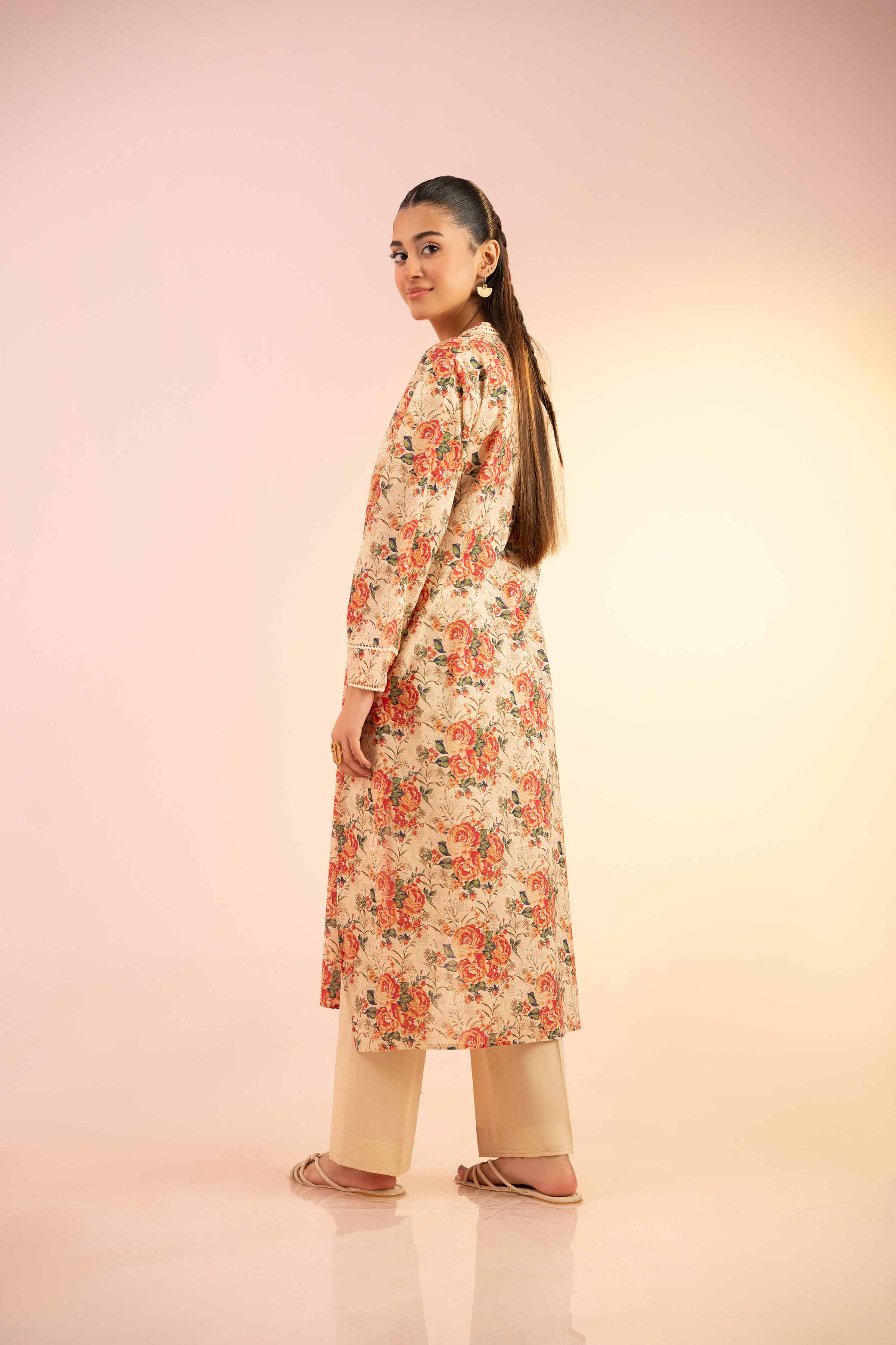 NishatUK - Beige Printed Dobby 1-piece ready to wear Shirt