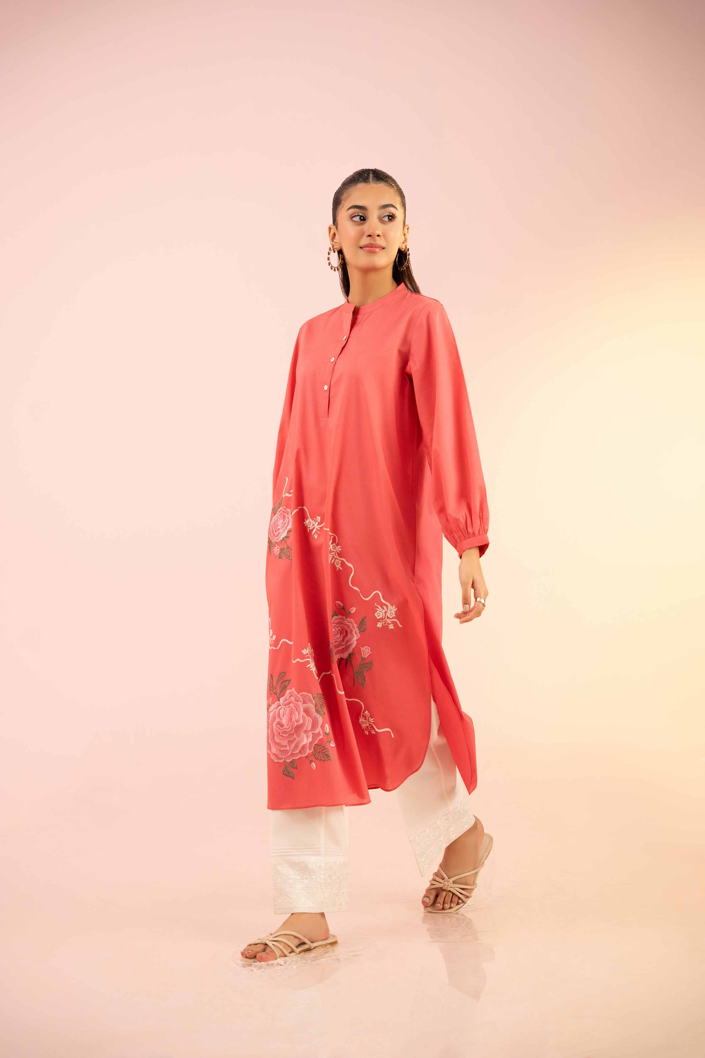 NishatUK - Pink Embroidered Cambric 1-piece ready to wear Shirt