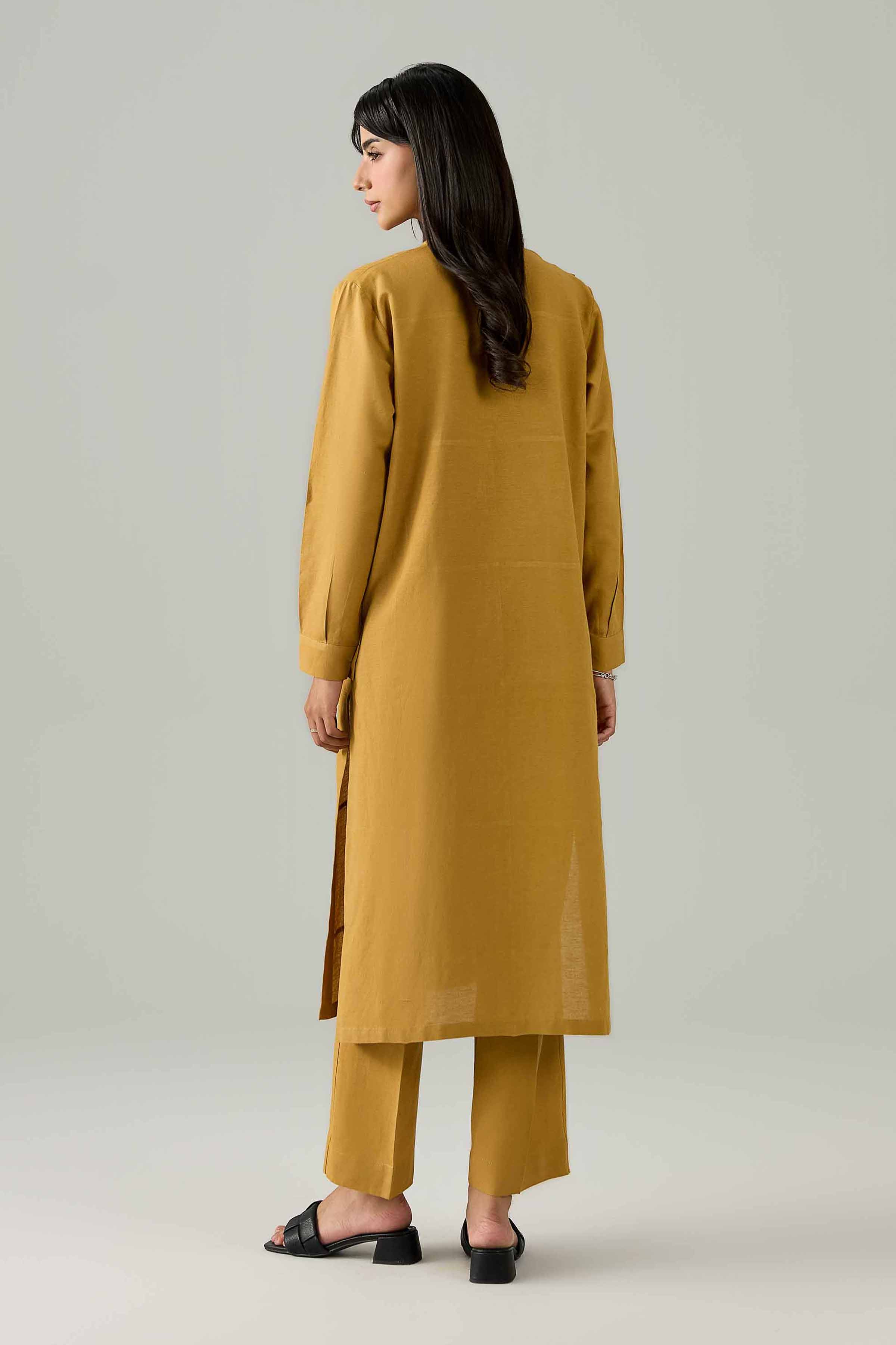 Nishat UK - Yellow Solids Cotton 2 Pieces ready to wear Dress