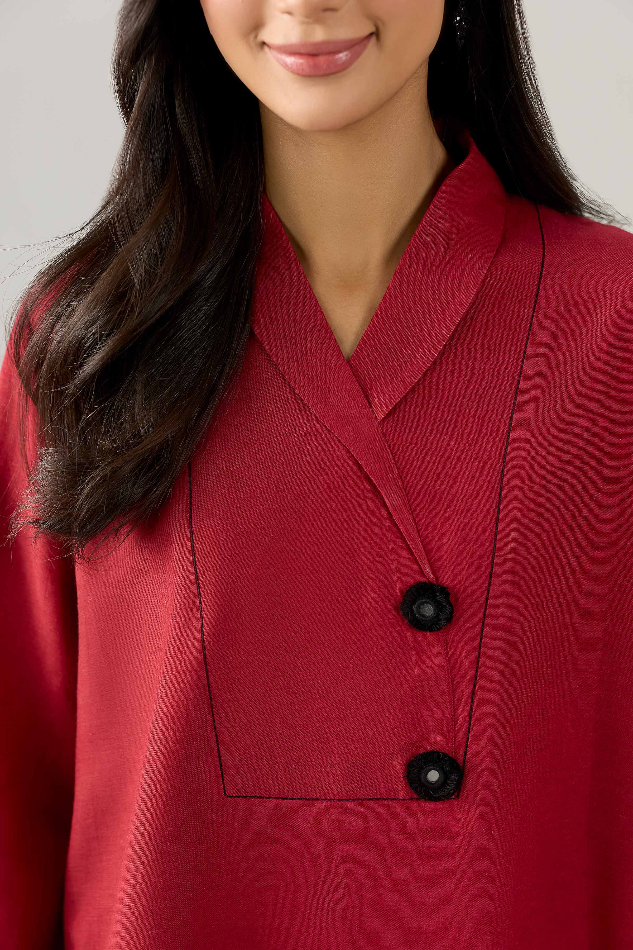 Nishat UK - Red Solids Cotton 2 Pieces ready to wear Dress
