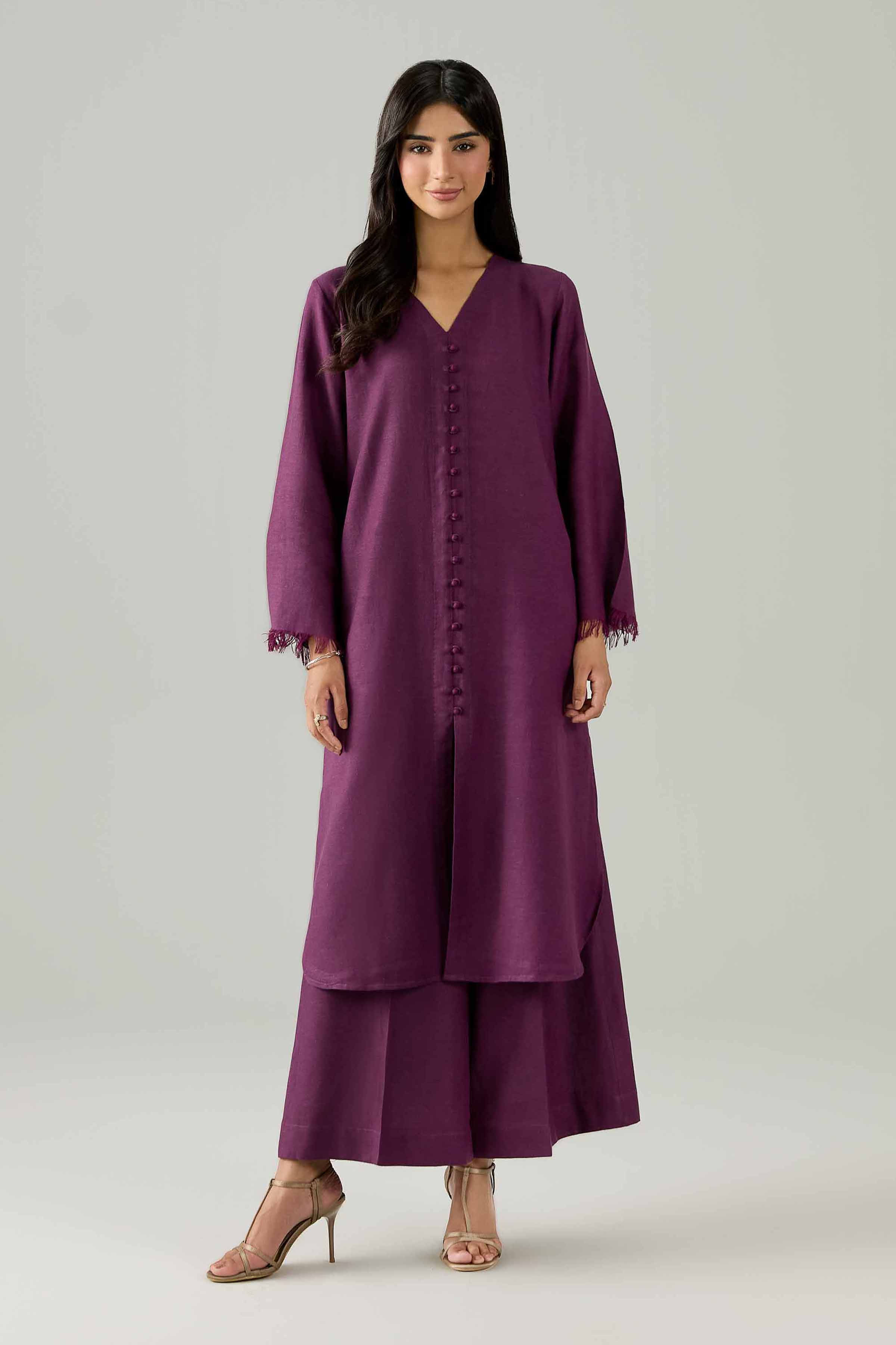 Nishat UK - Purple Solids Cotton 2 Pieces ready to wear Dress