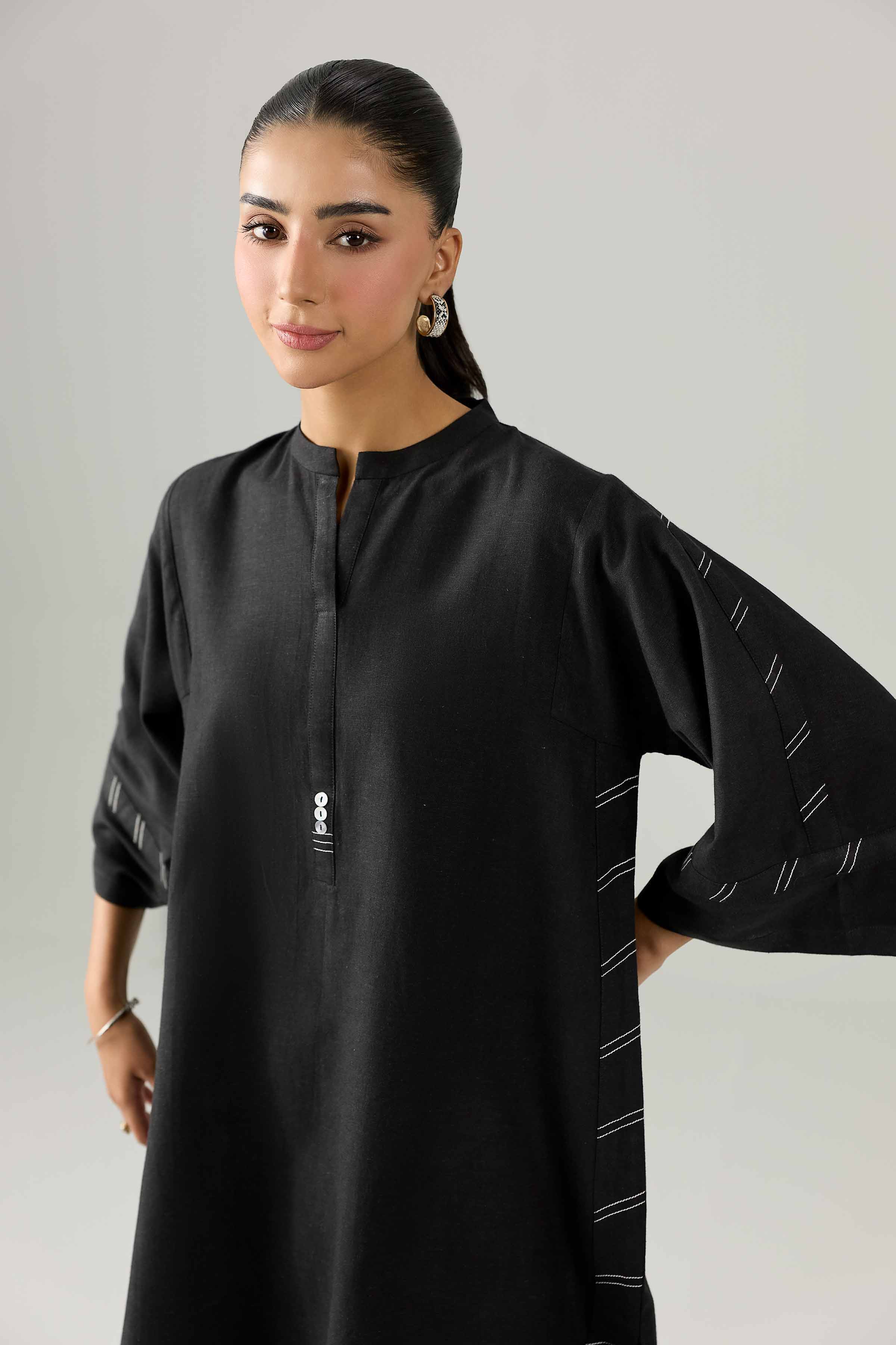 Nishat UK - Black Solids Cotton 2 Pieces ready to wear Dress