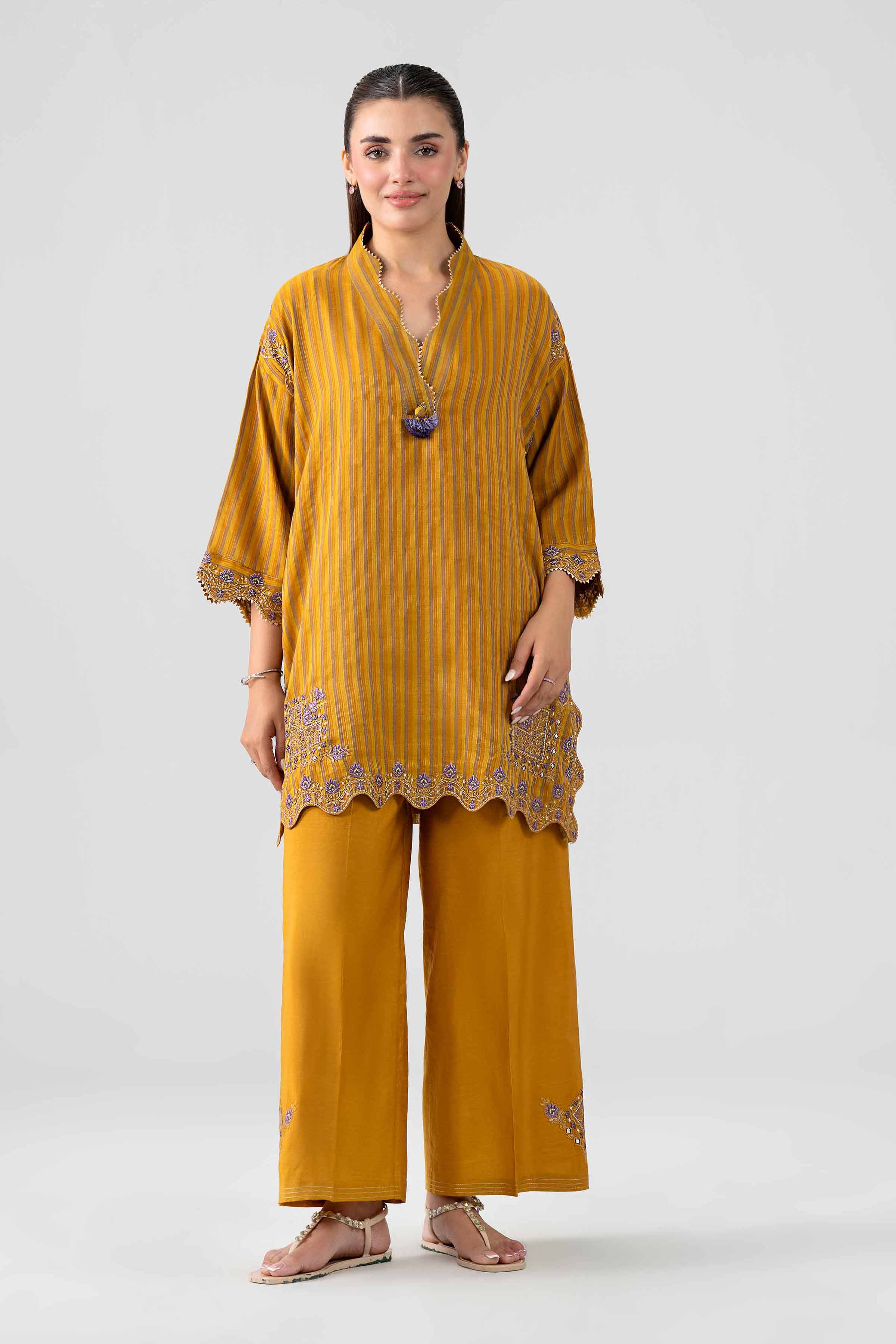 Nishat UK - Yellow Embroidered Cotton 2 Pieces ready to wear Dress