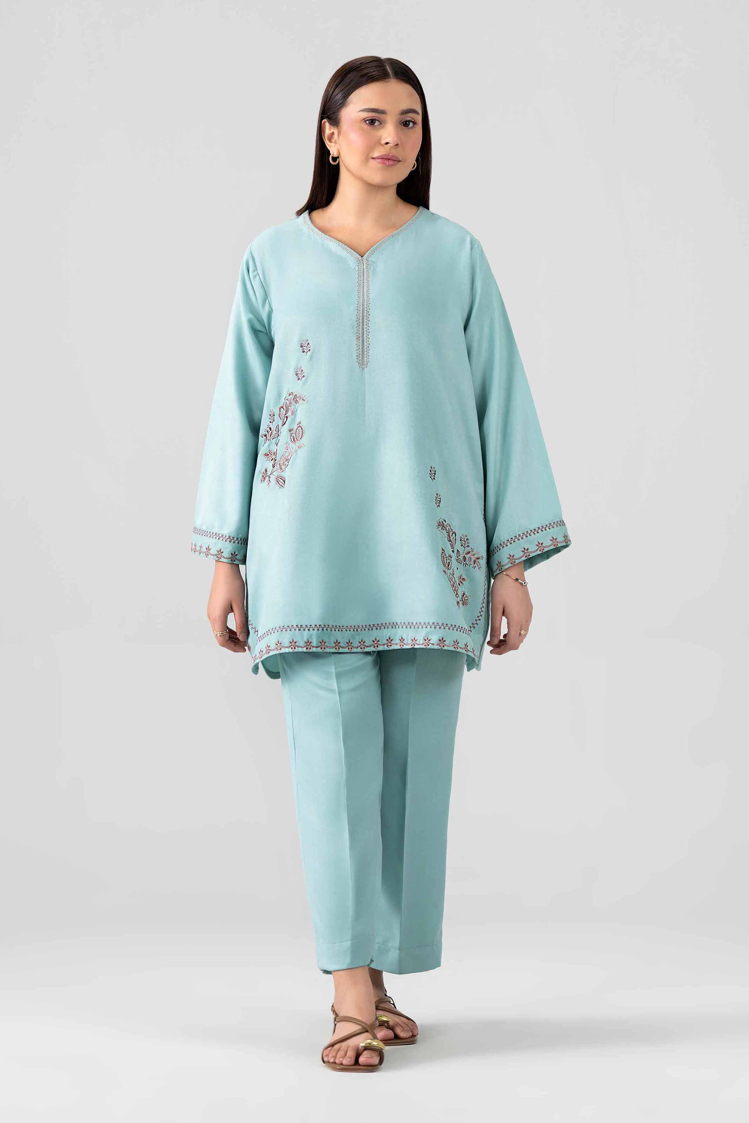 Nishat UK - Blue Embroidered Viscose 2 Pieces ready to wear Dress