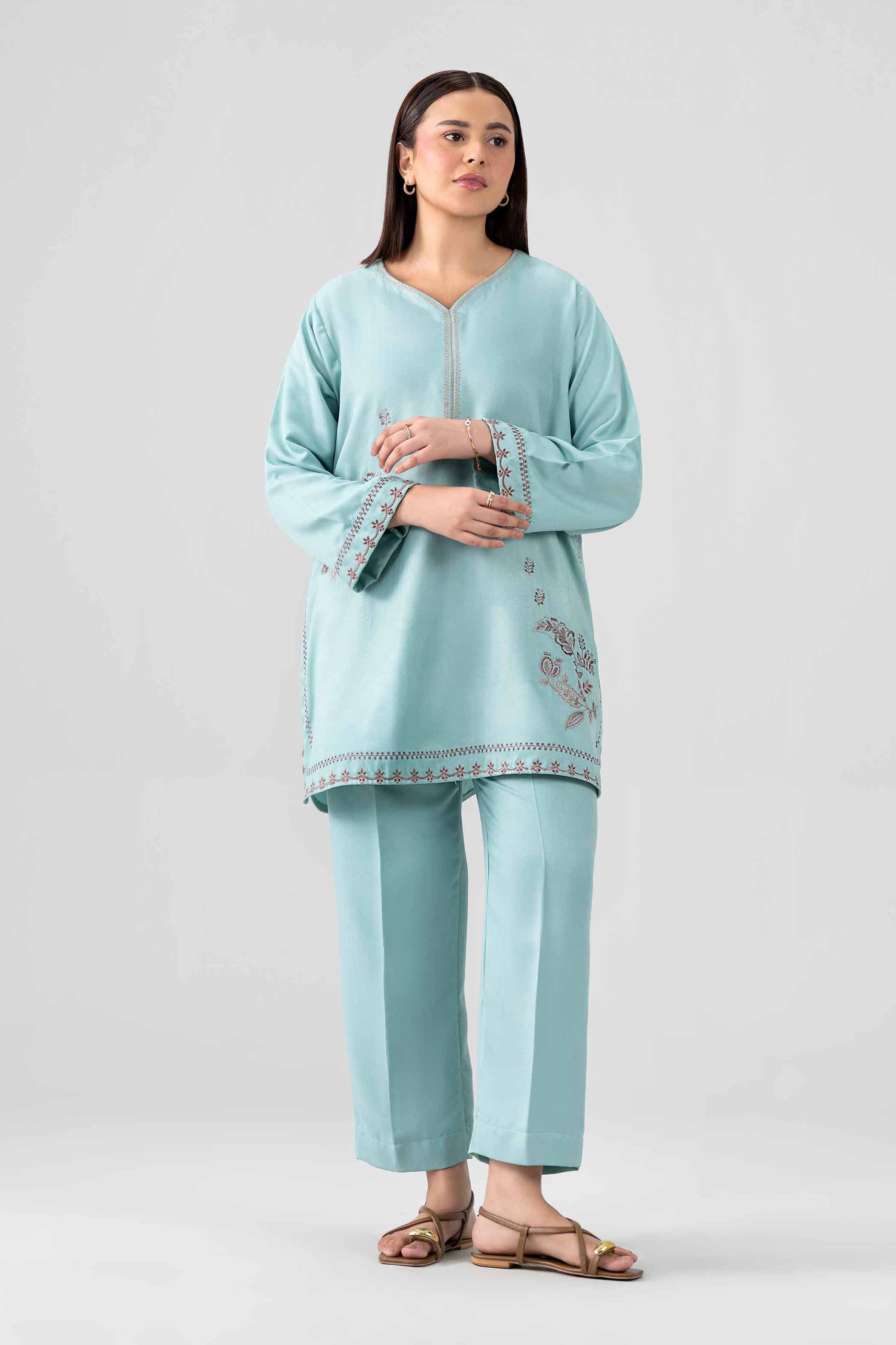 Nishat UK - Blue Embroidered Viscose 2 Pieces ready to wear Dress