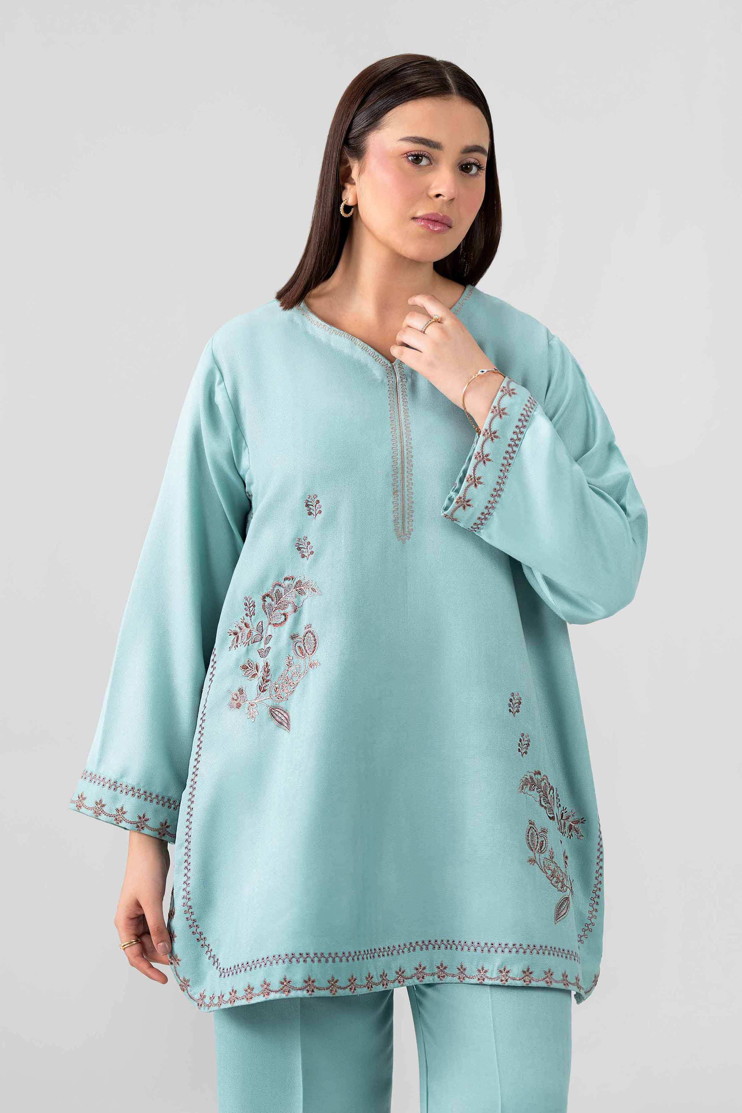 Nishat UK - Blue Embroidered Viscose 2 Pieces ready to wear Dress