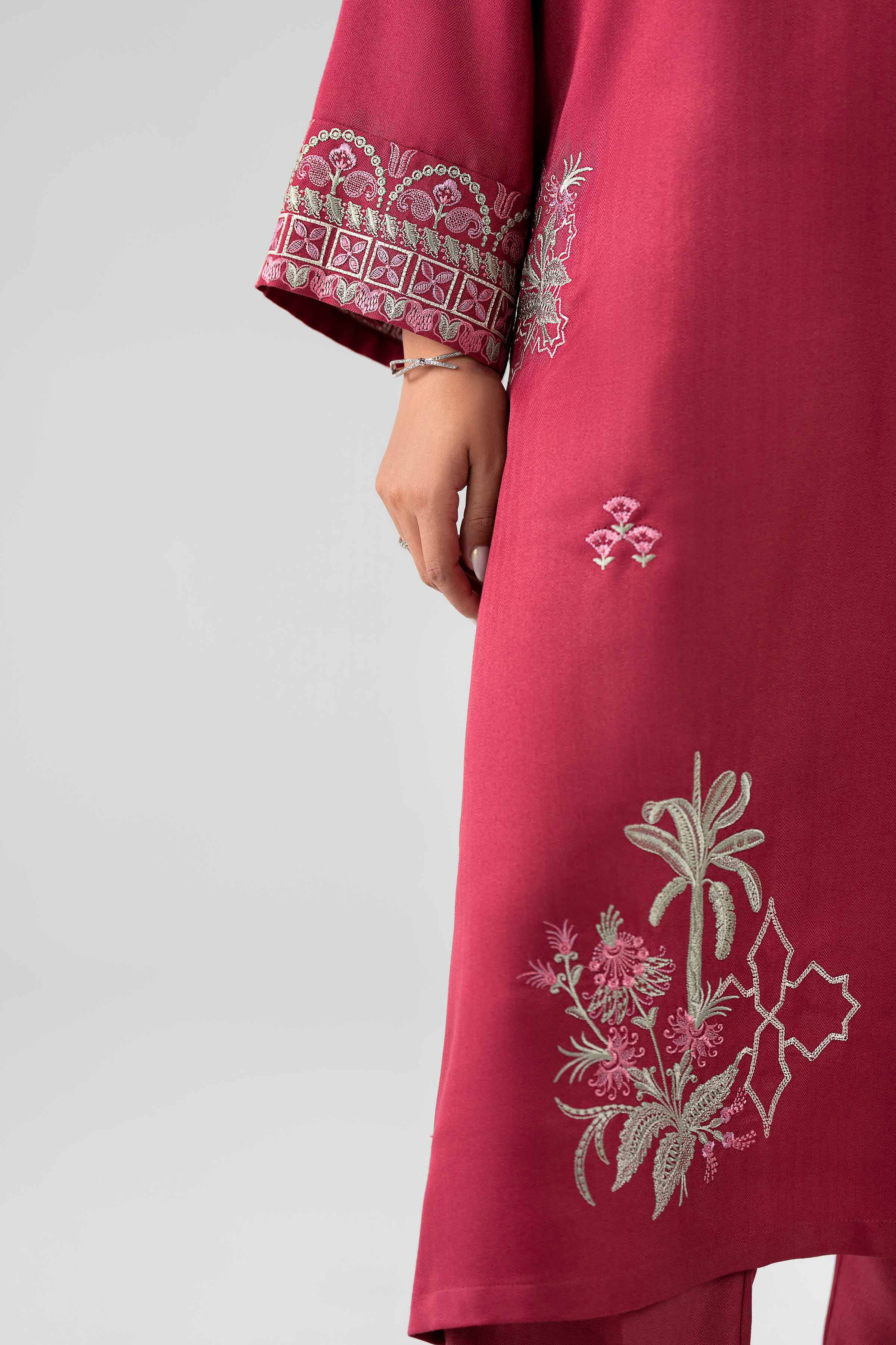 Nishat UK - Red Embroidered Viscose 2 Pieces ready to wear Dress