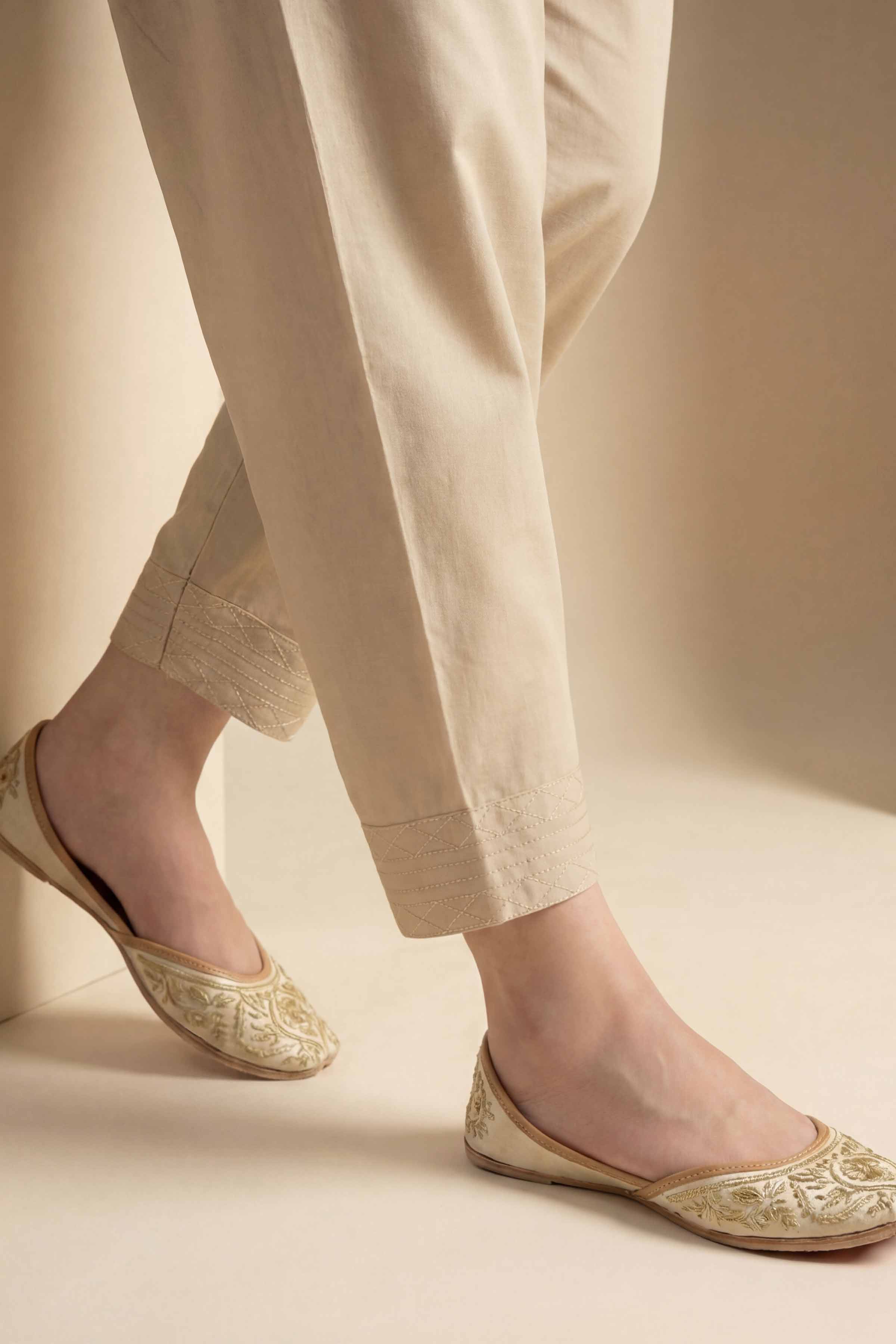 NishatUK - Beige Embroidered Cambric 1-piece ready to wear shalwar