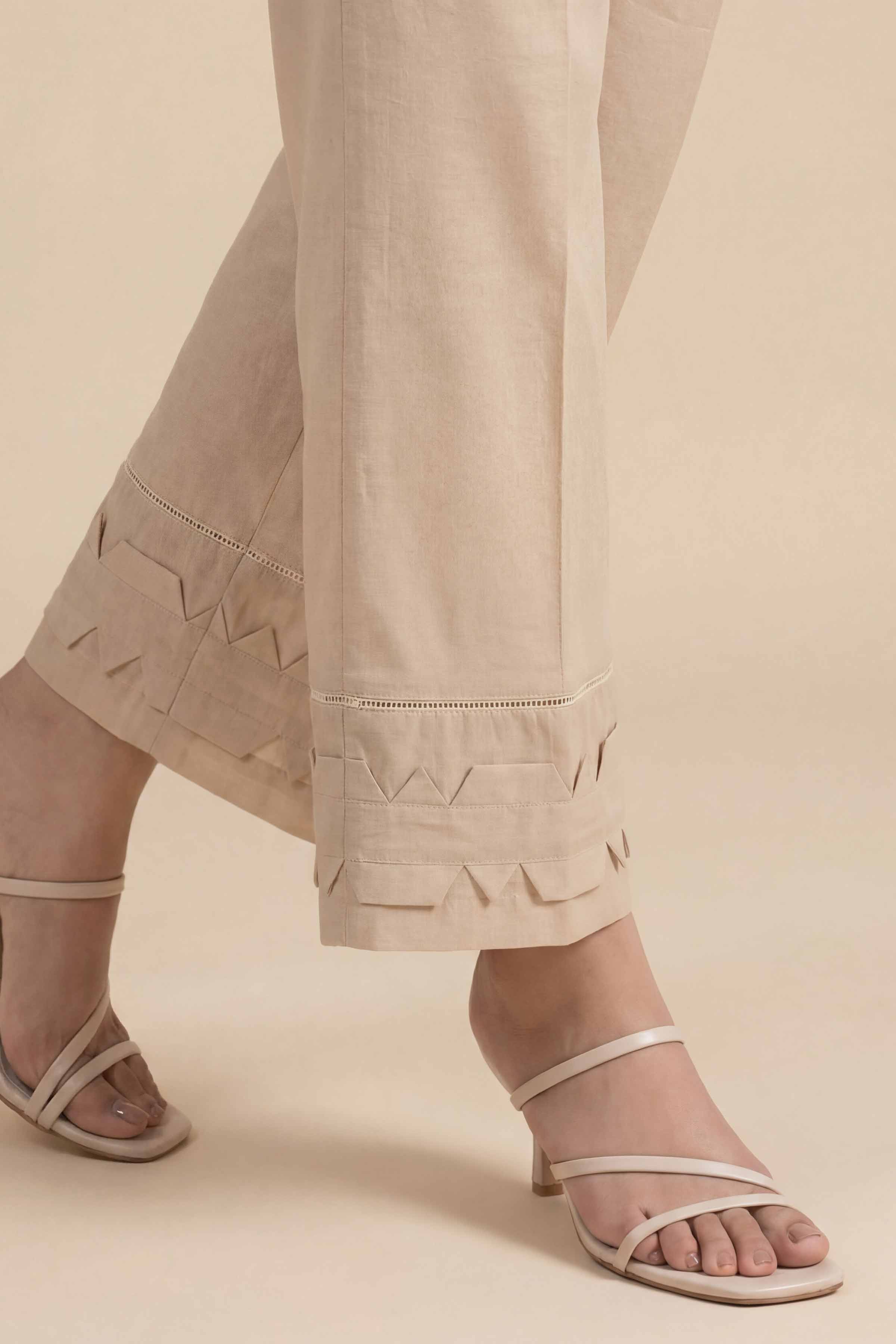 NishatUK - Beige Solids Cambric 1-piece ready to wear Trouser