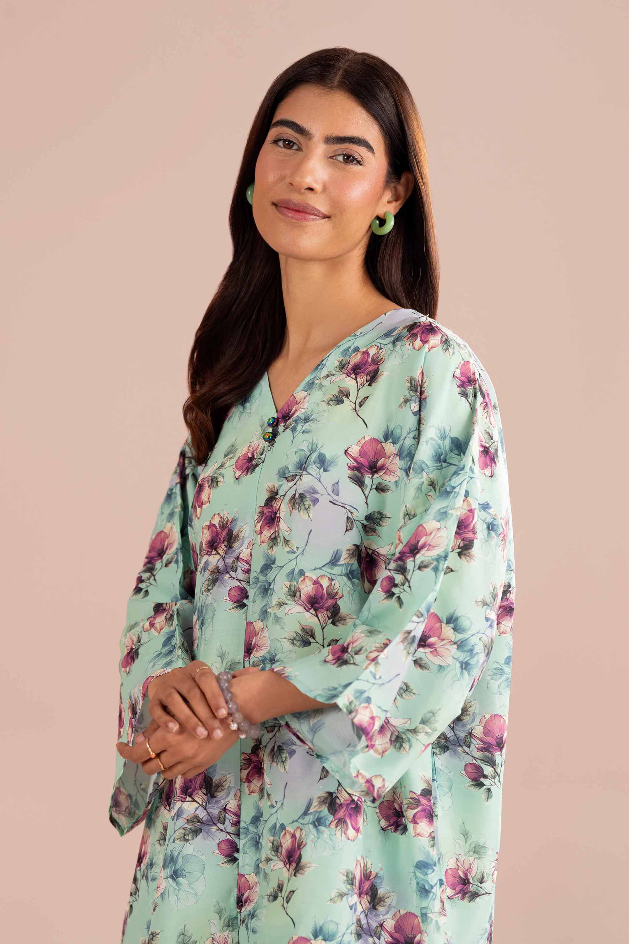 NishatUK - Green Printed Lawn 2-piece ready to wear Dress