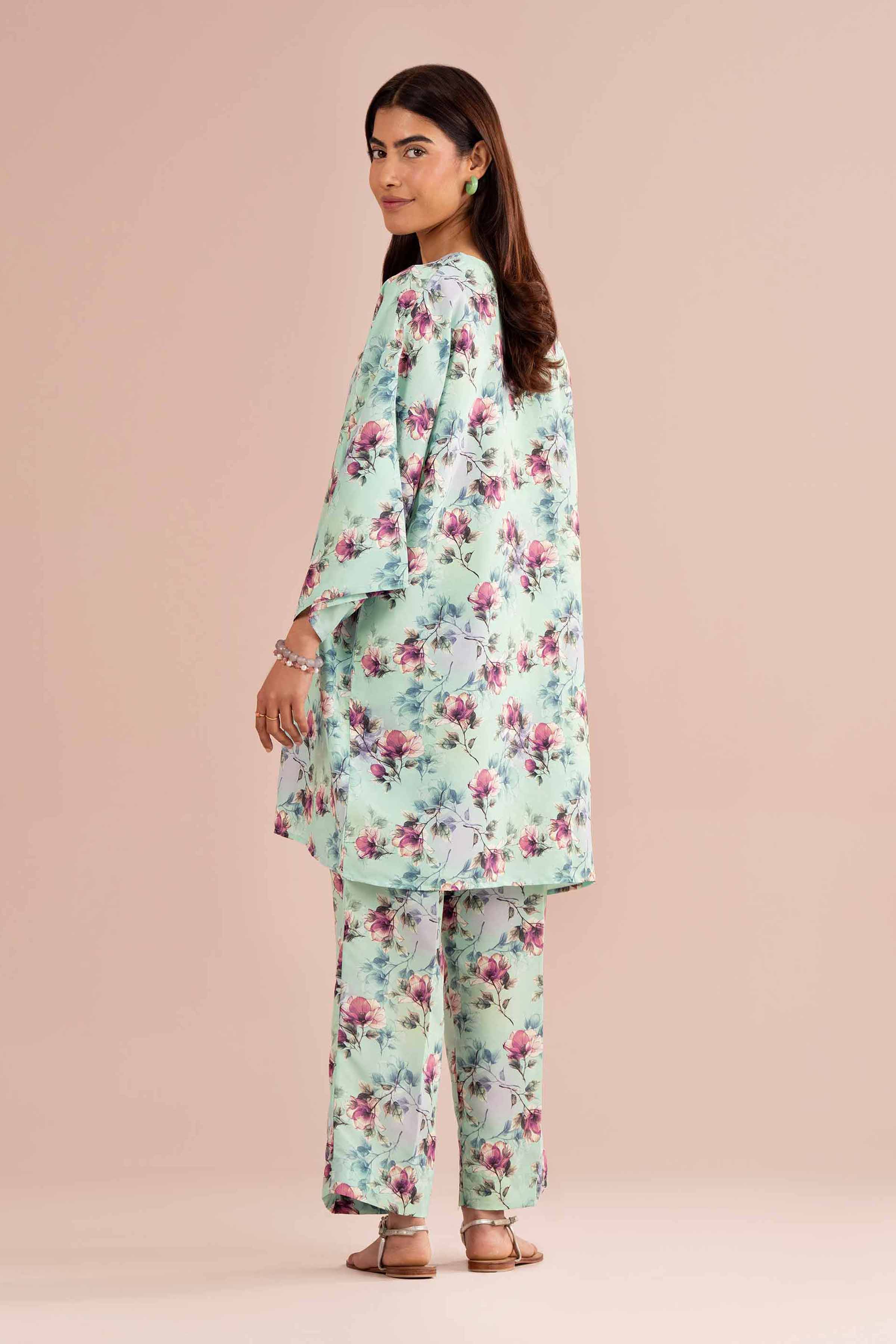 NishatUK - Green Printed Lawn 2-piece ready to wear Dress