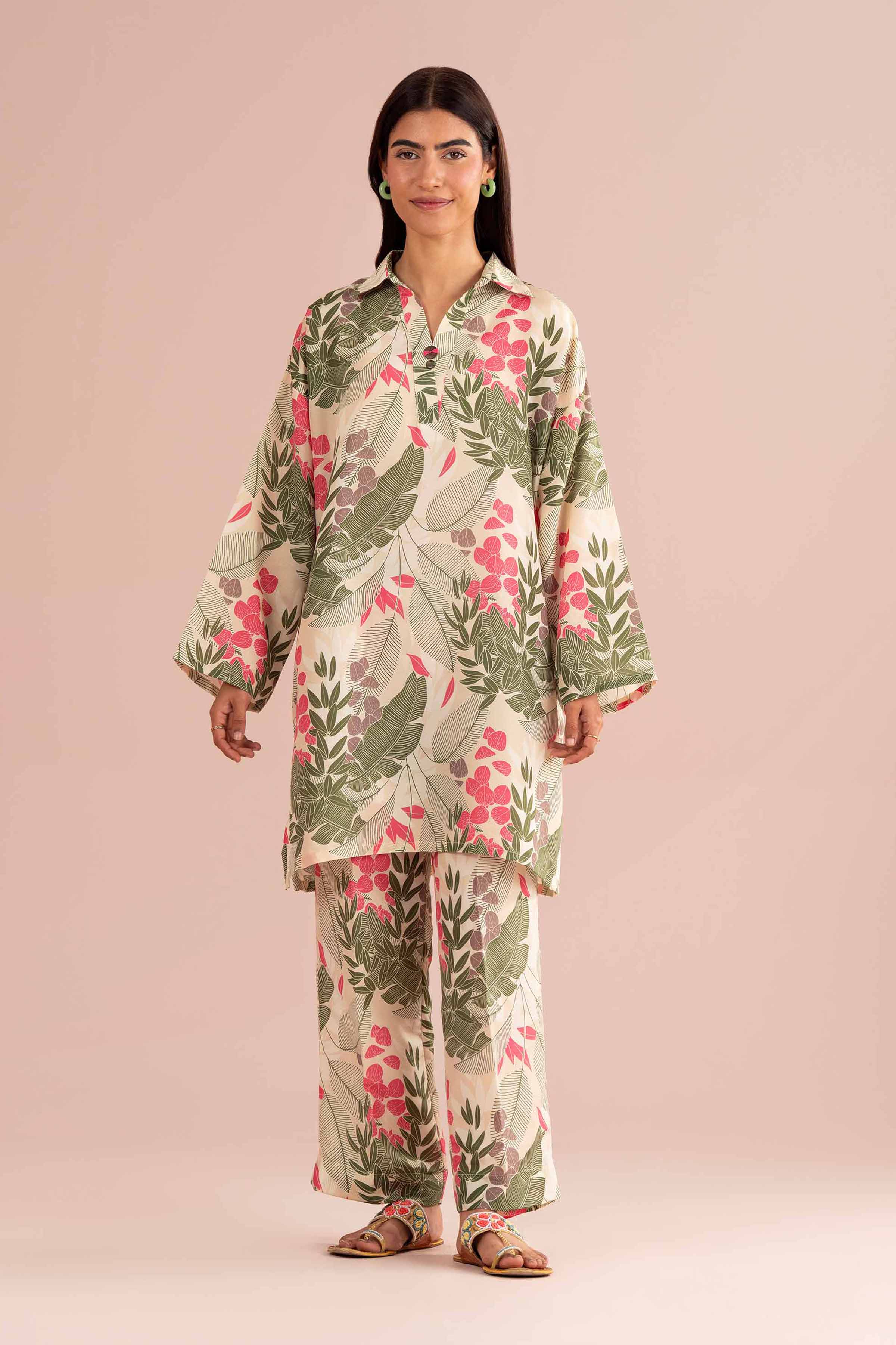 NishatUK - Off White Printed Lawn 2-piece ready to wear Dress