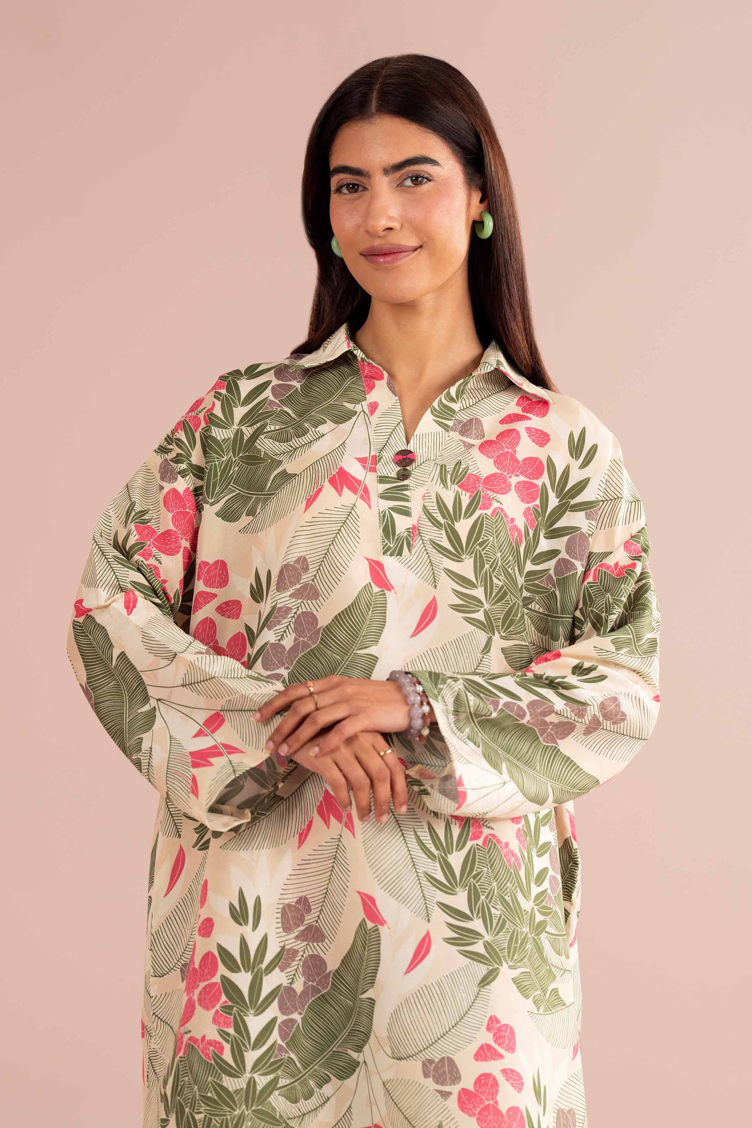 NishatUK - Off White Printed Lawn 2-piece ready to wear Dress