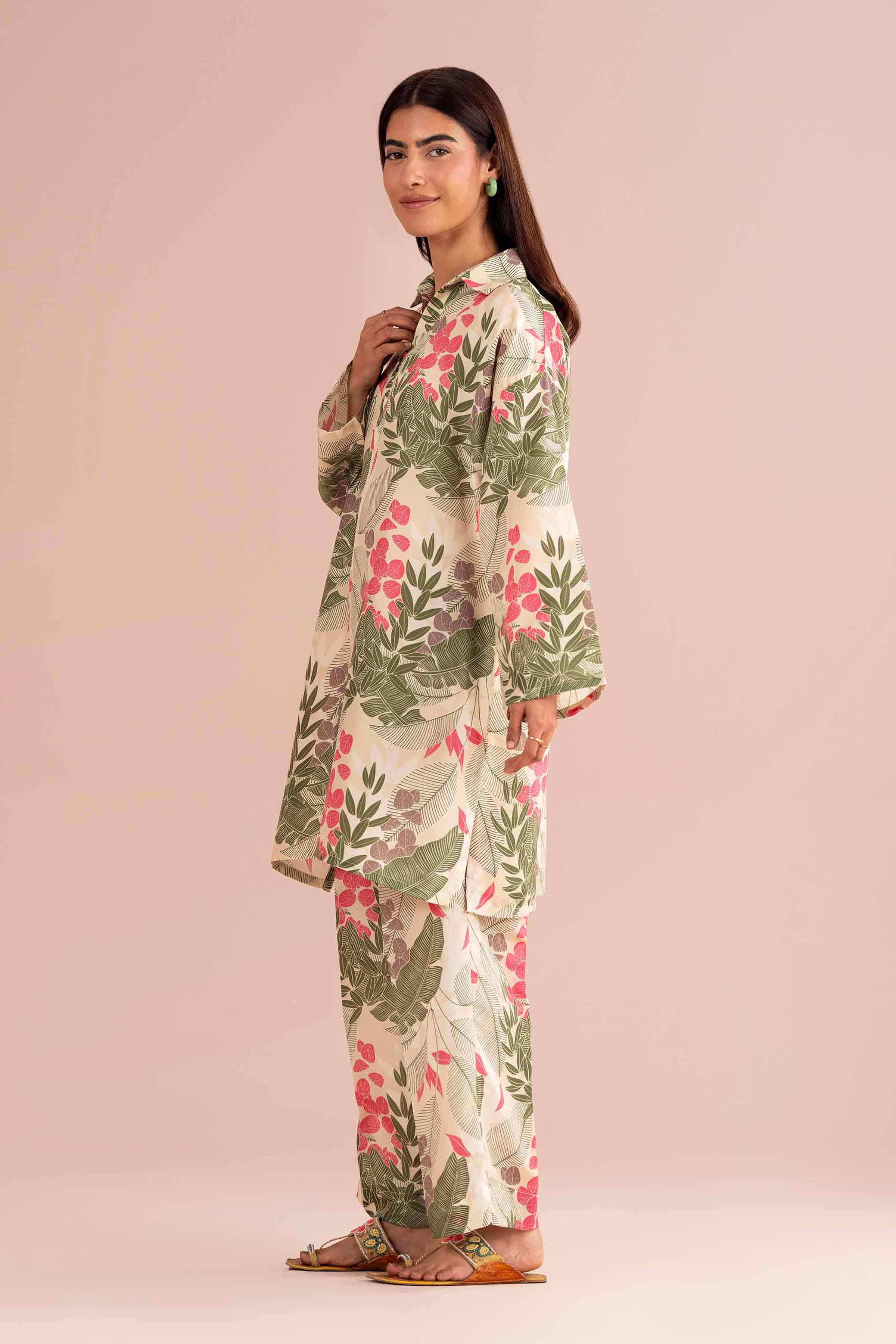 NishatUK - Off White Printed Lawn 2-piece ready to wear Dress