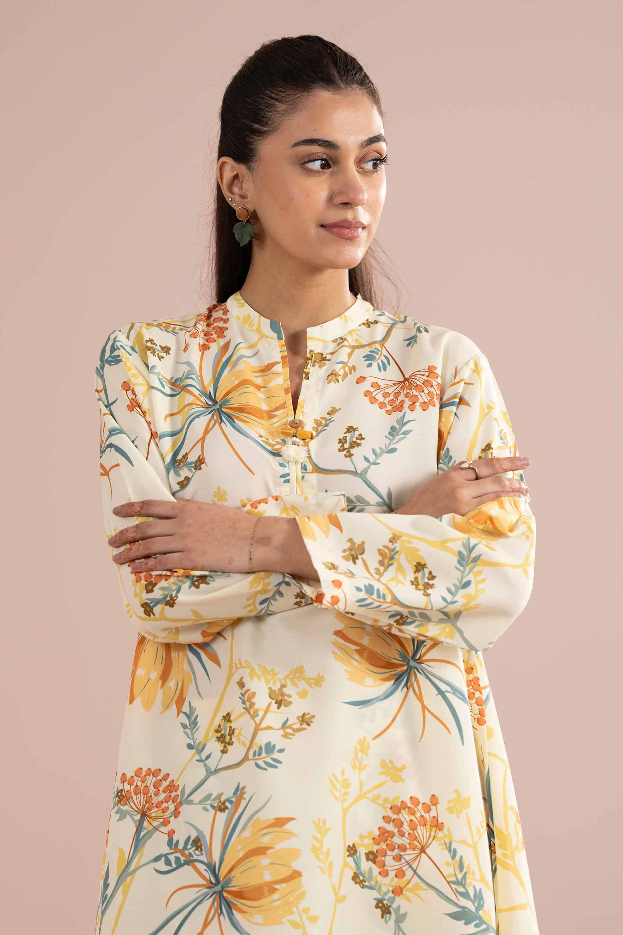 NishatUK - Yellow Printed Lawn 2-piece ready to wear Dress