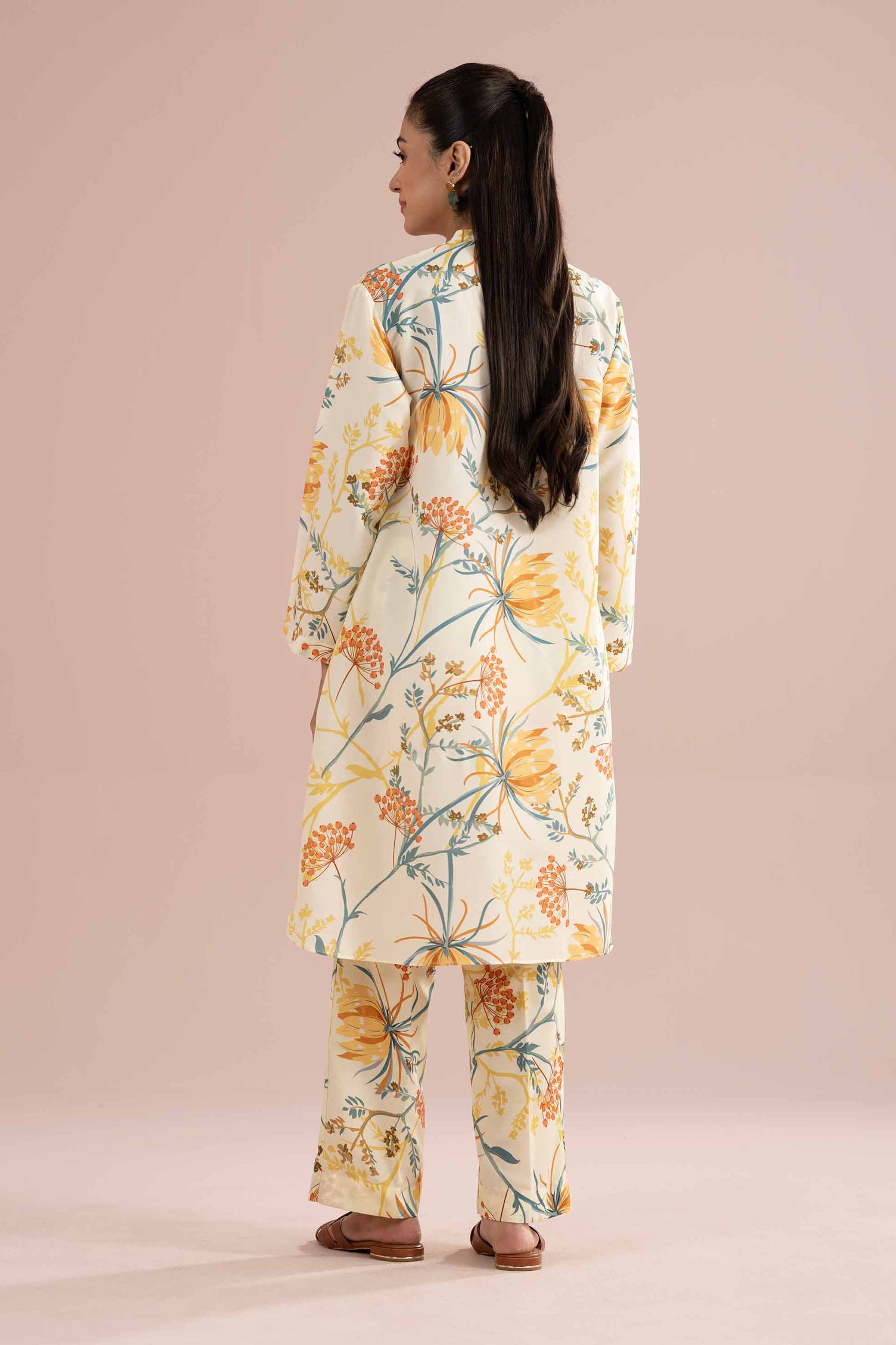 NishatUK - Yellow Printed Lawn 2-piece ready to wear Dress